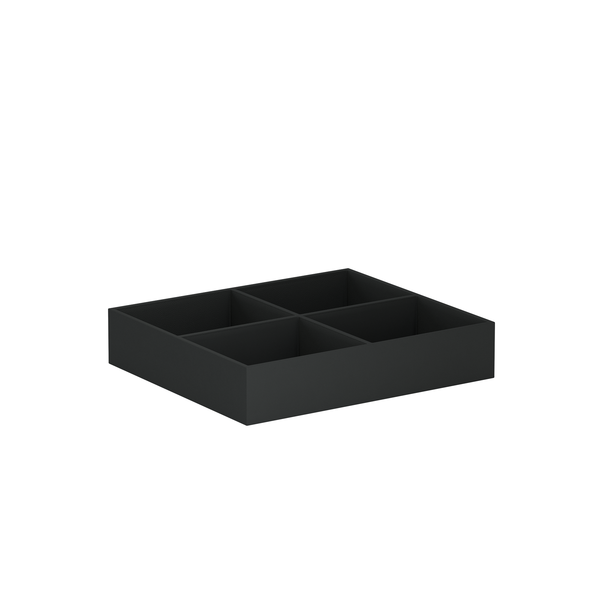 Vassoio D Slate Gray leather valet tray