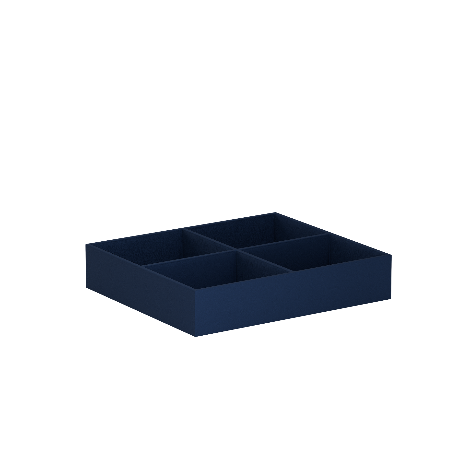 Vassoio D Midnight Blue leather valet tray