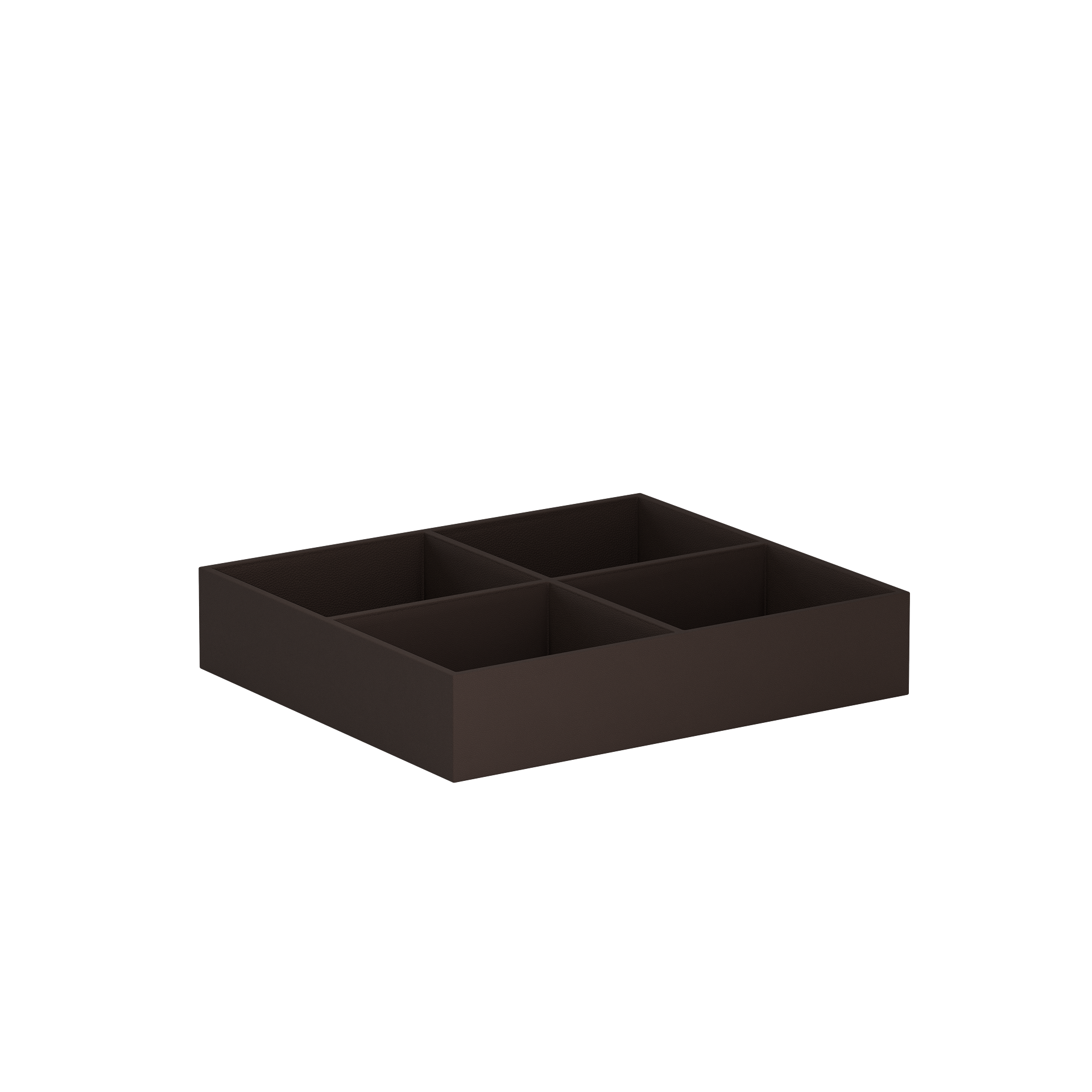 Vassoio D Chocolate Brown leather valet tray