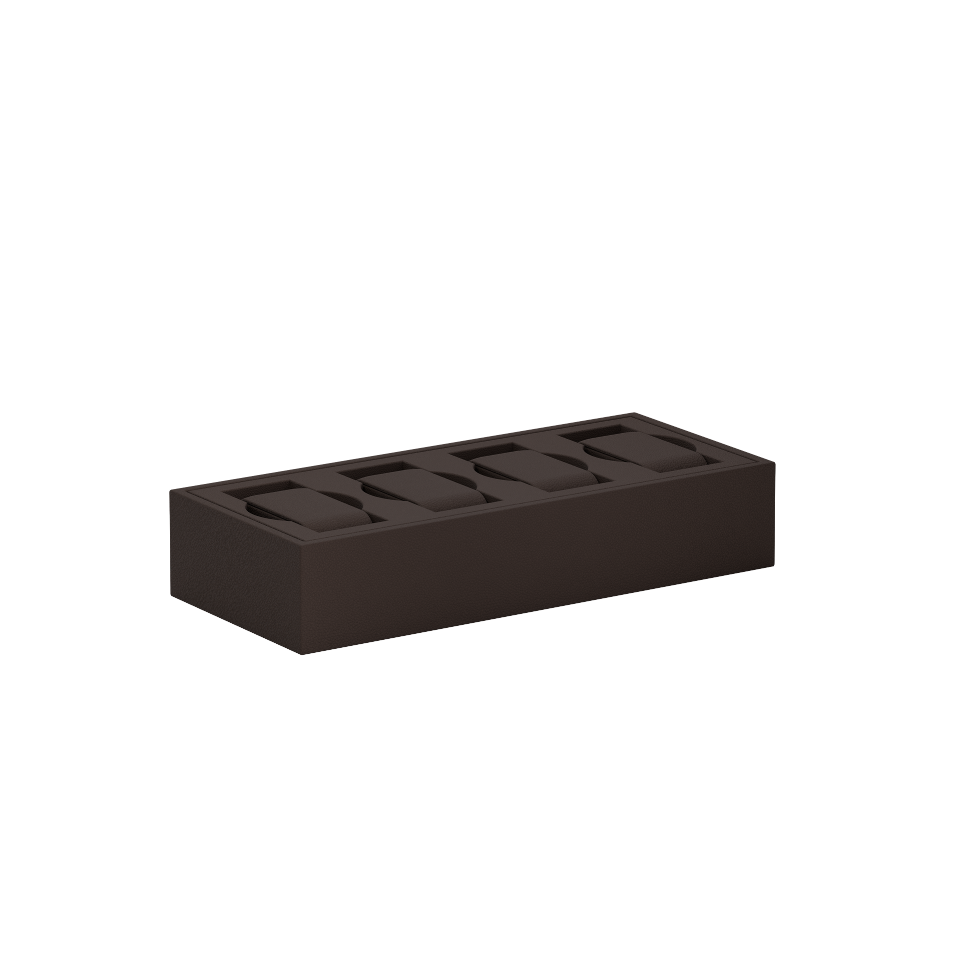 Vassoio A Chocolate Brown leather watch tray