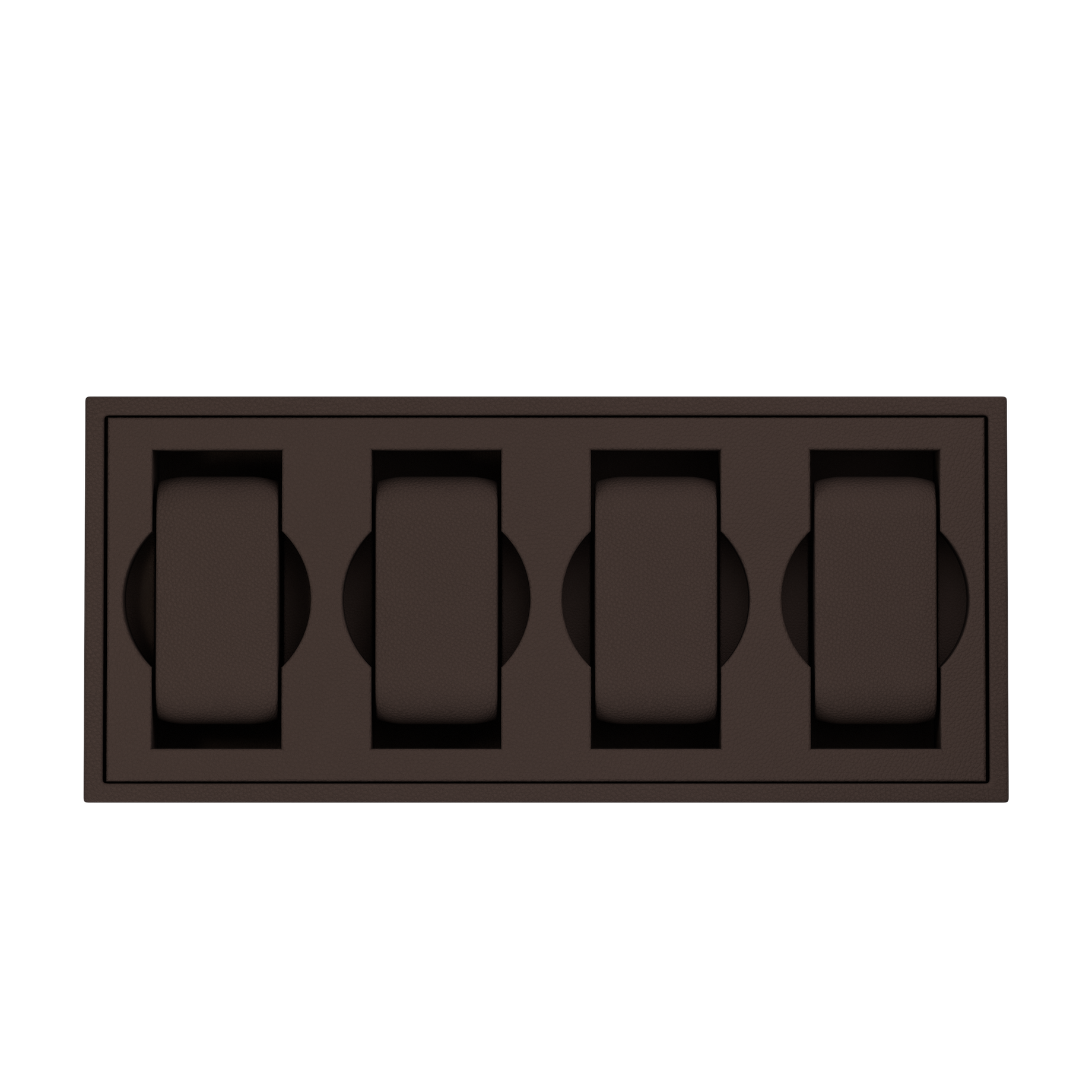 Vassoio A Chocolate Brown leather watch tray