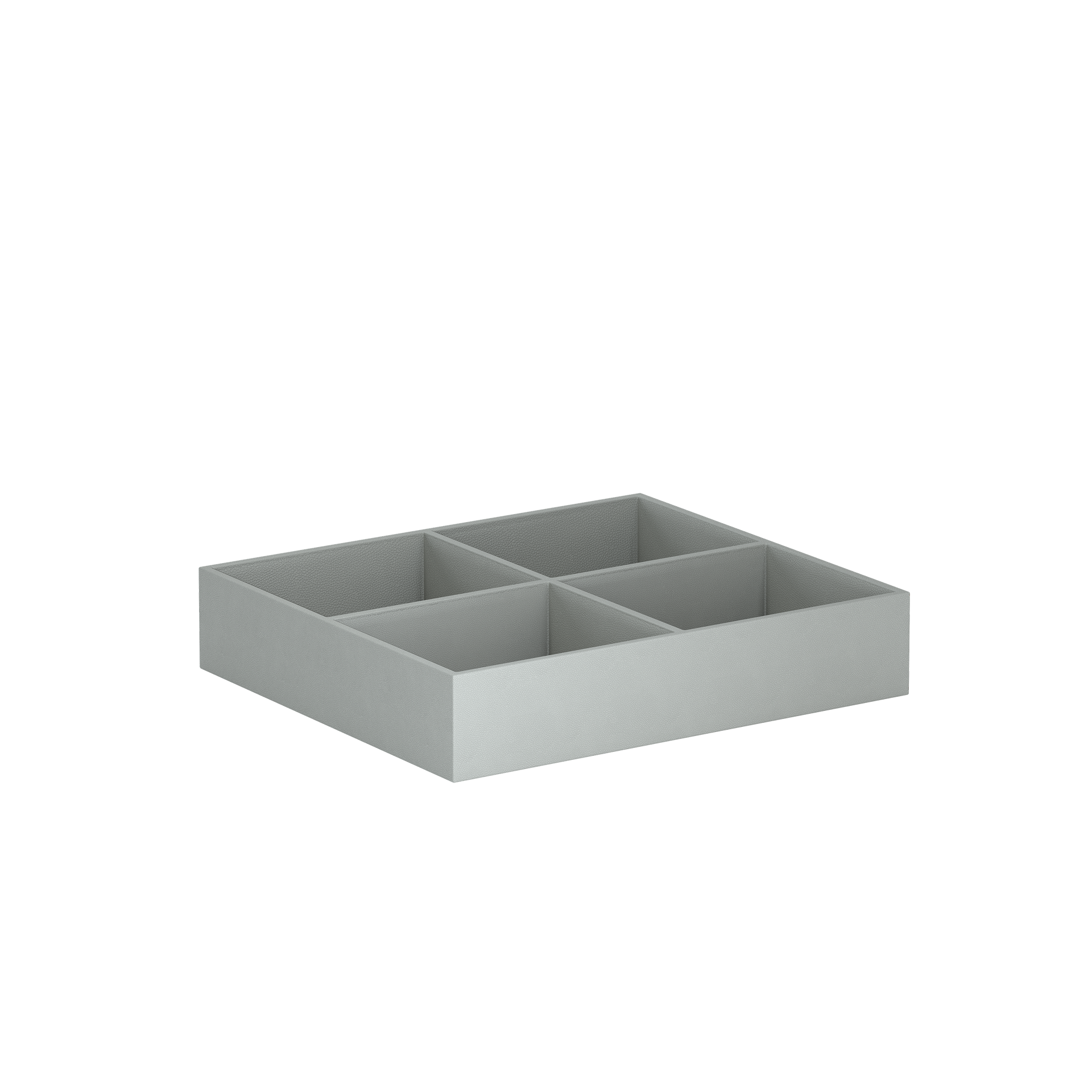 Vassoio D Pearl Gray leather valet tray
