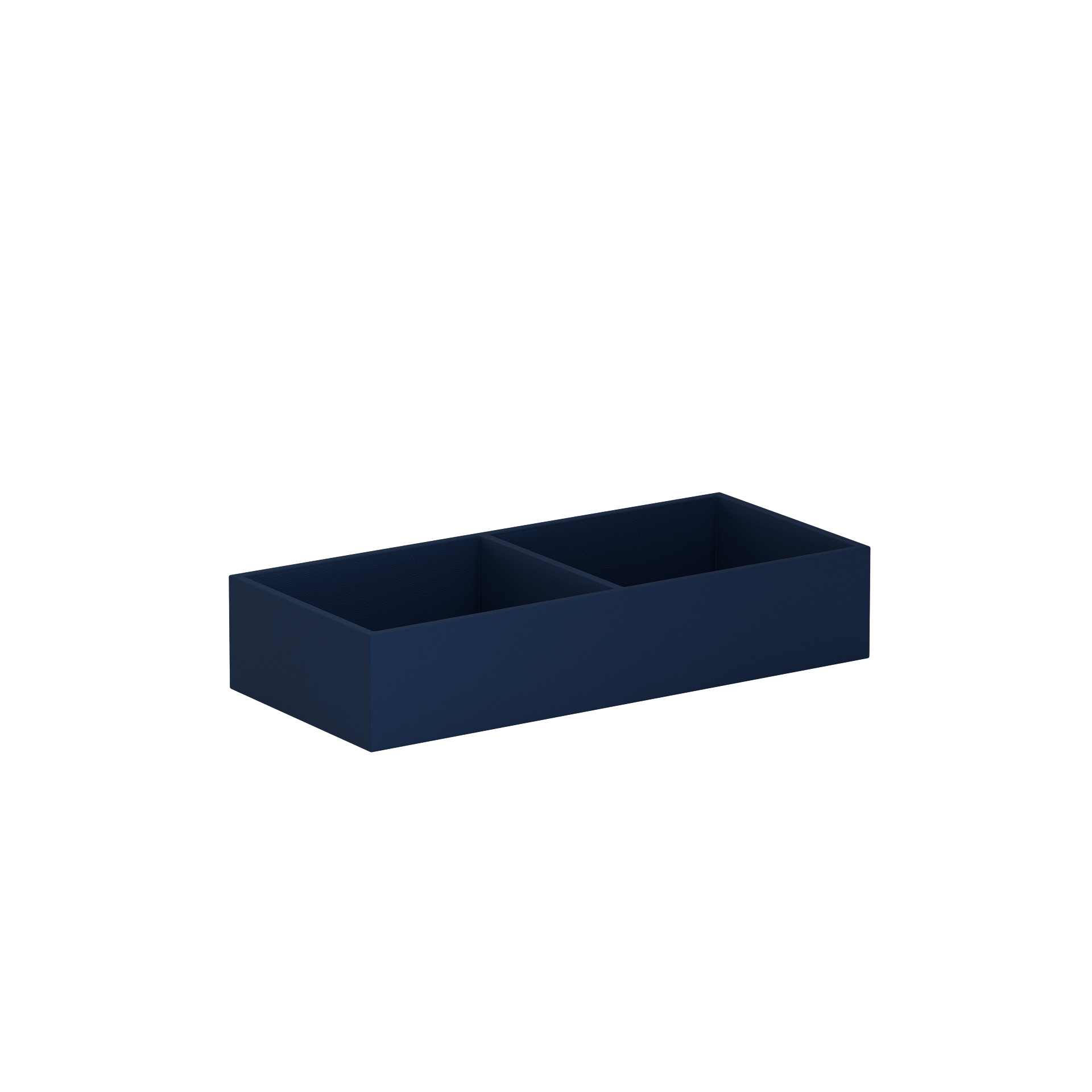 Vassoio C Midnight Blue leather valet tray