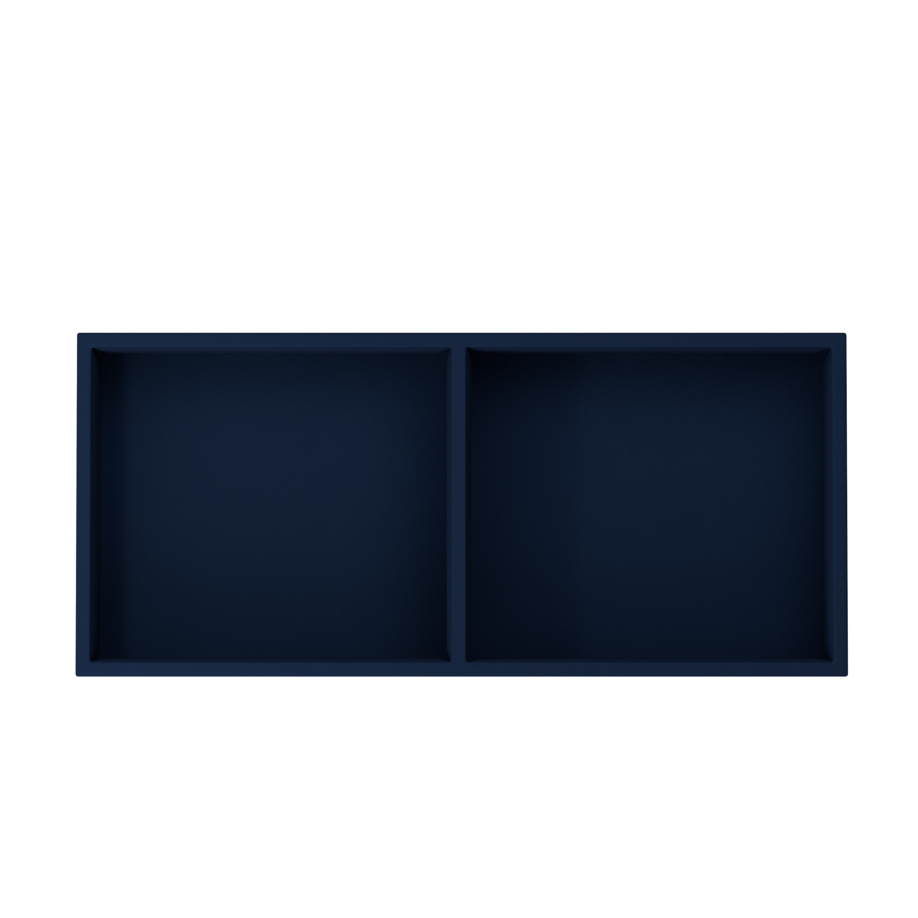 Vassoio C Midnight Blue leather valet tray