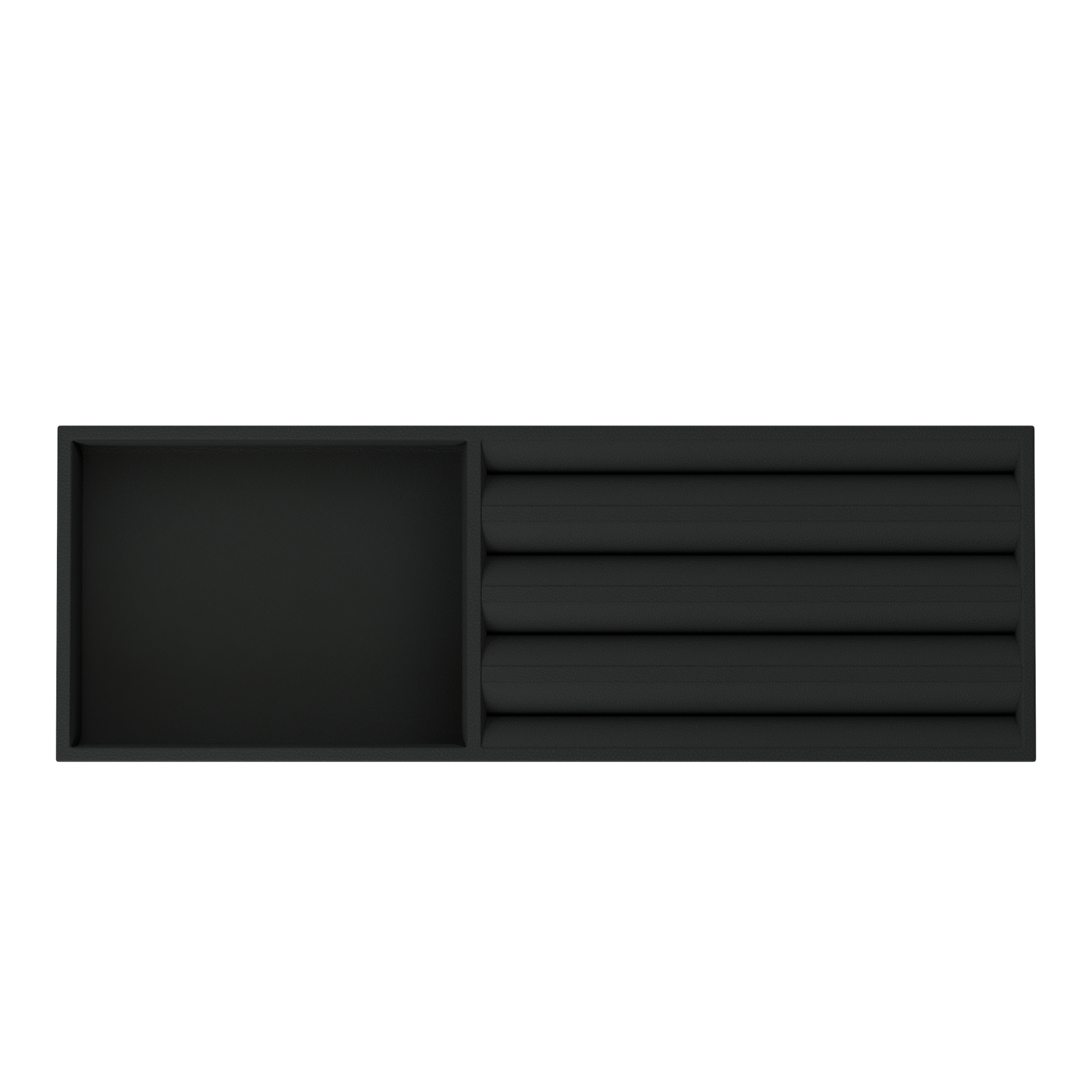 Vassoio B Slate Gray leather jewellery tray