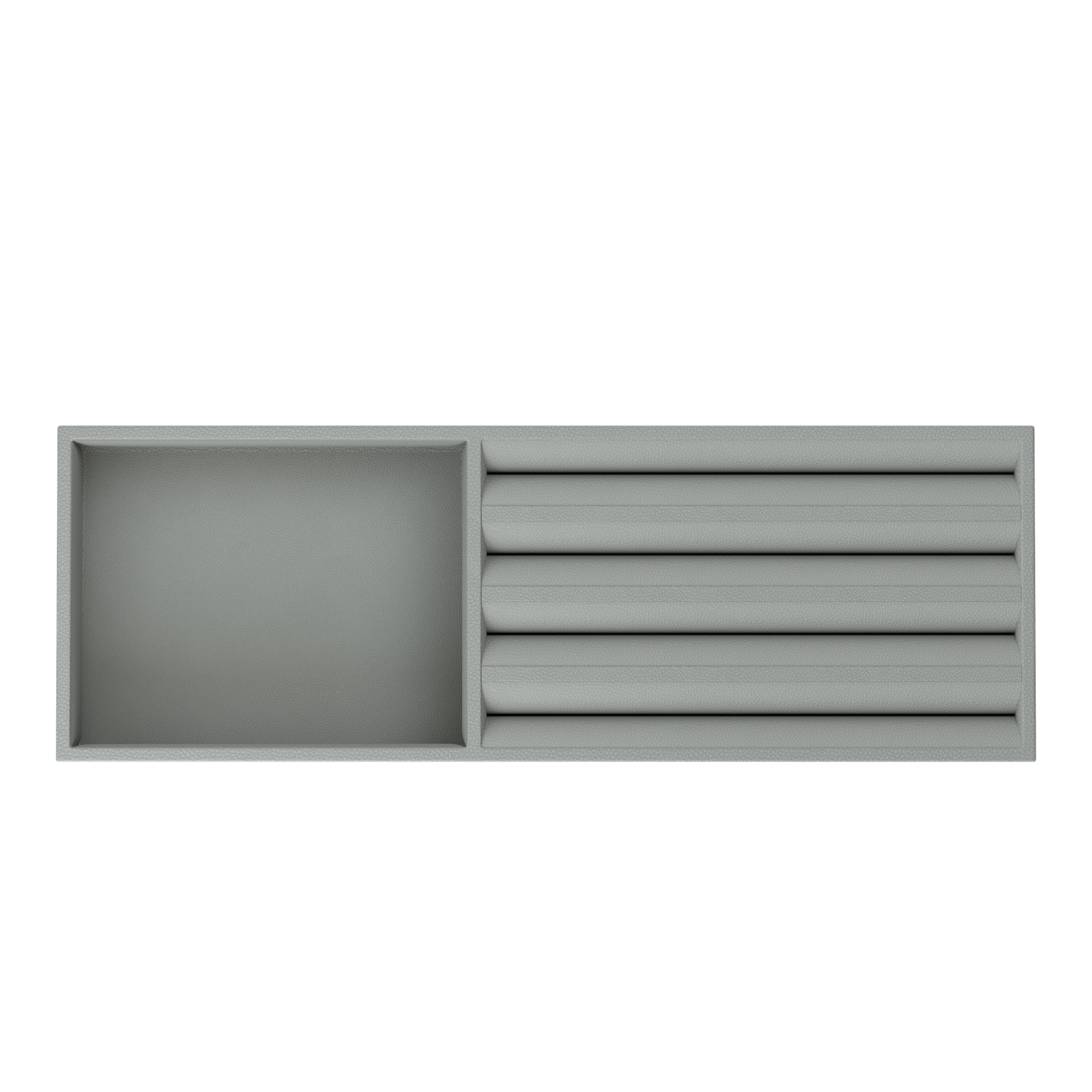 Vassoio B Pearl Gray leather jewellery tray