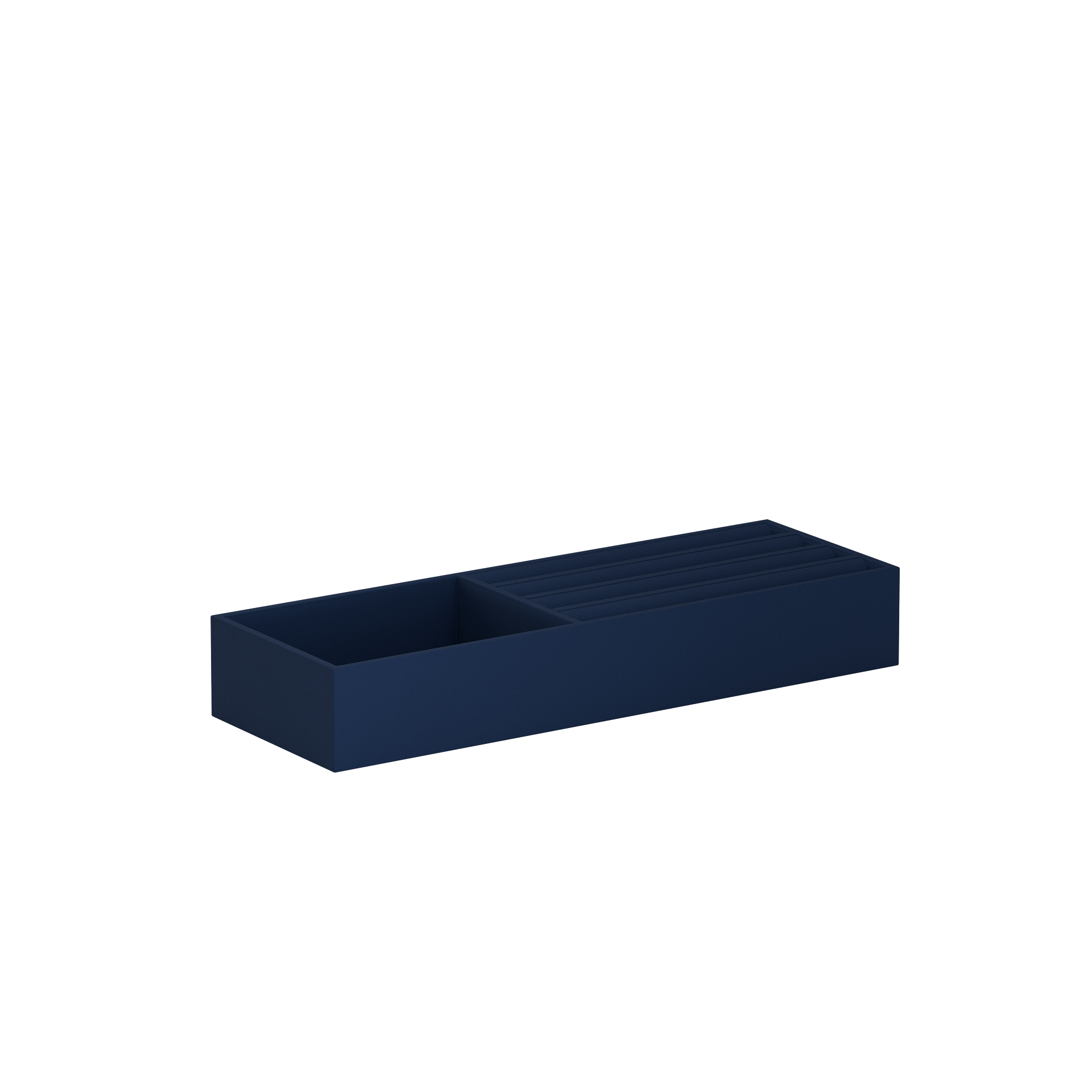 Vassoio B Midnight Blue leather jewellery tray