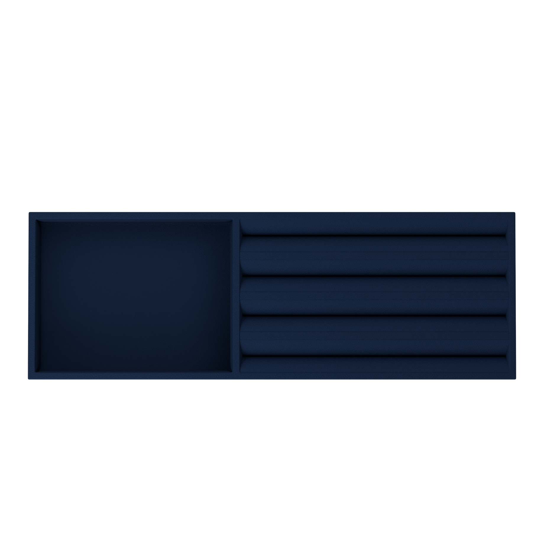 Vassoio B Midnight Blue leather jewellery tray