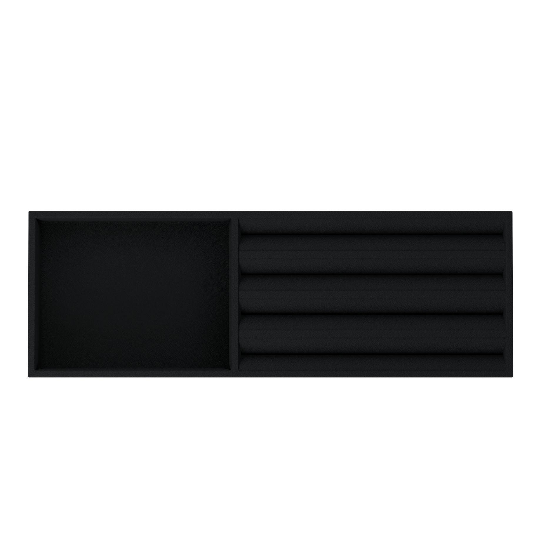 Vassoio B Intense Black leather jewellery tray