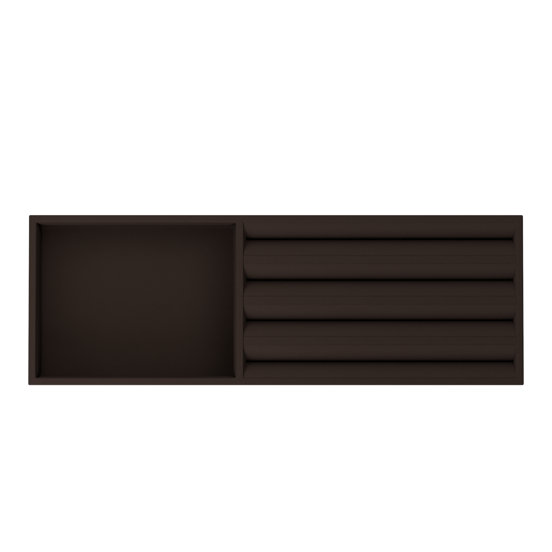 Vassoio B Chocolate Brown leather jewellery tray