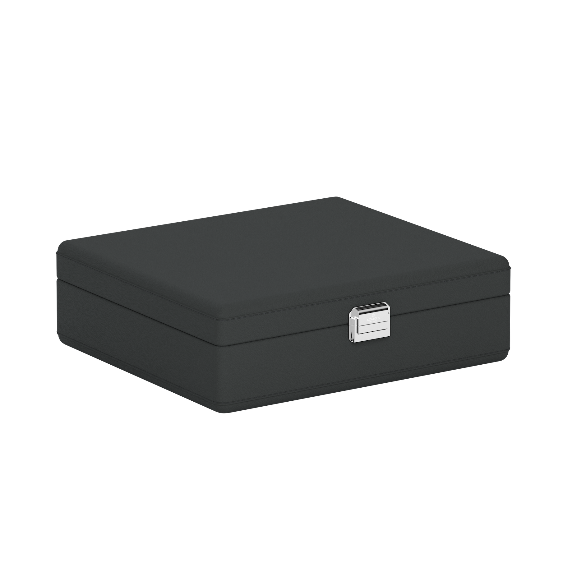 Tesoro Grande Slate Gray leather jewellery box
