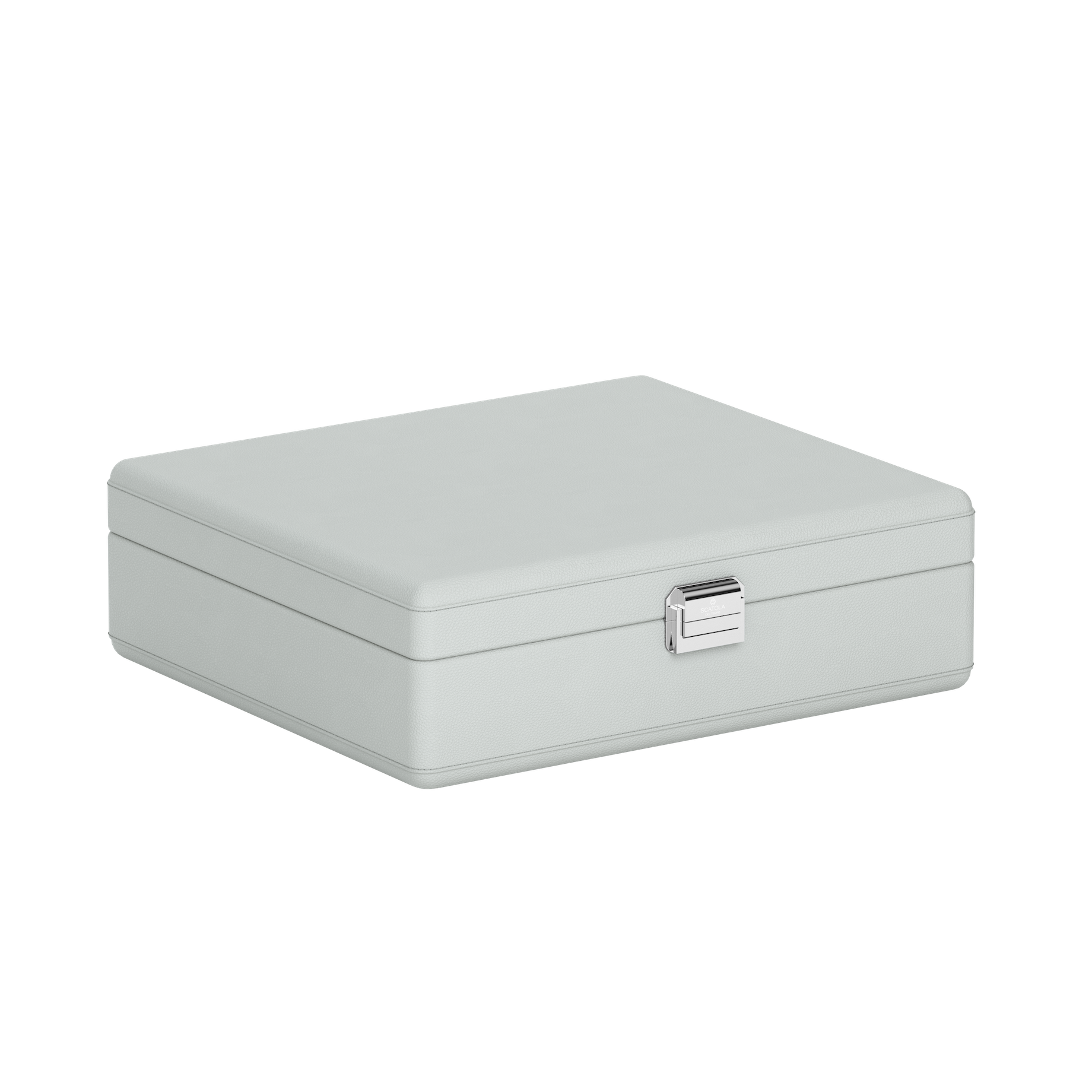 Tesoro Grande Pearl Gray leather jewellery box