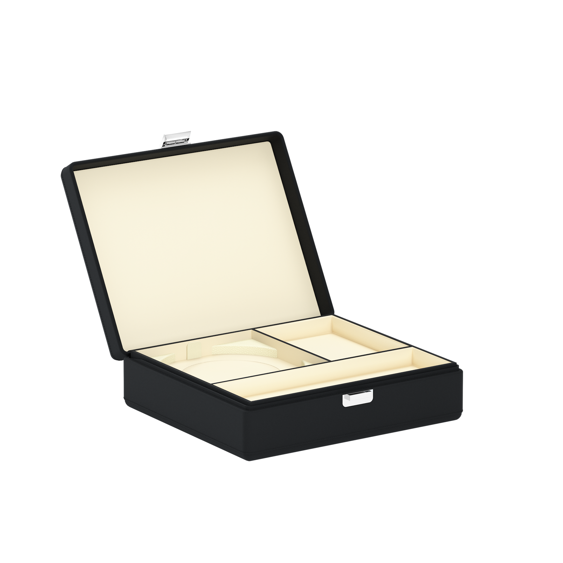 Tesoro Grande Intense Black leather jewellery box