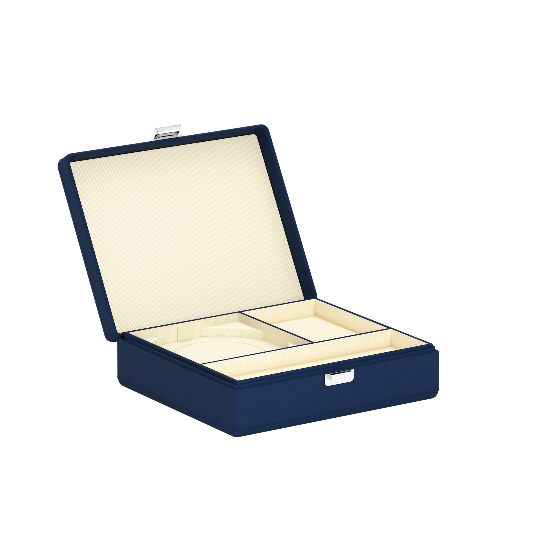 Tesoro Grande Midnight Blue leather jewellery box