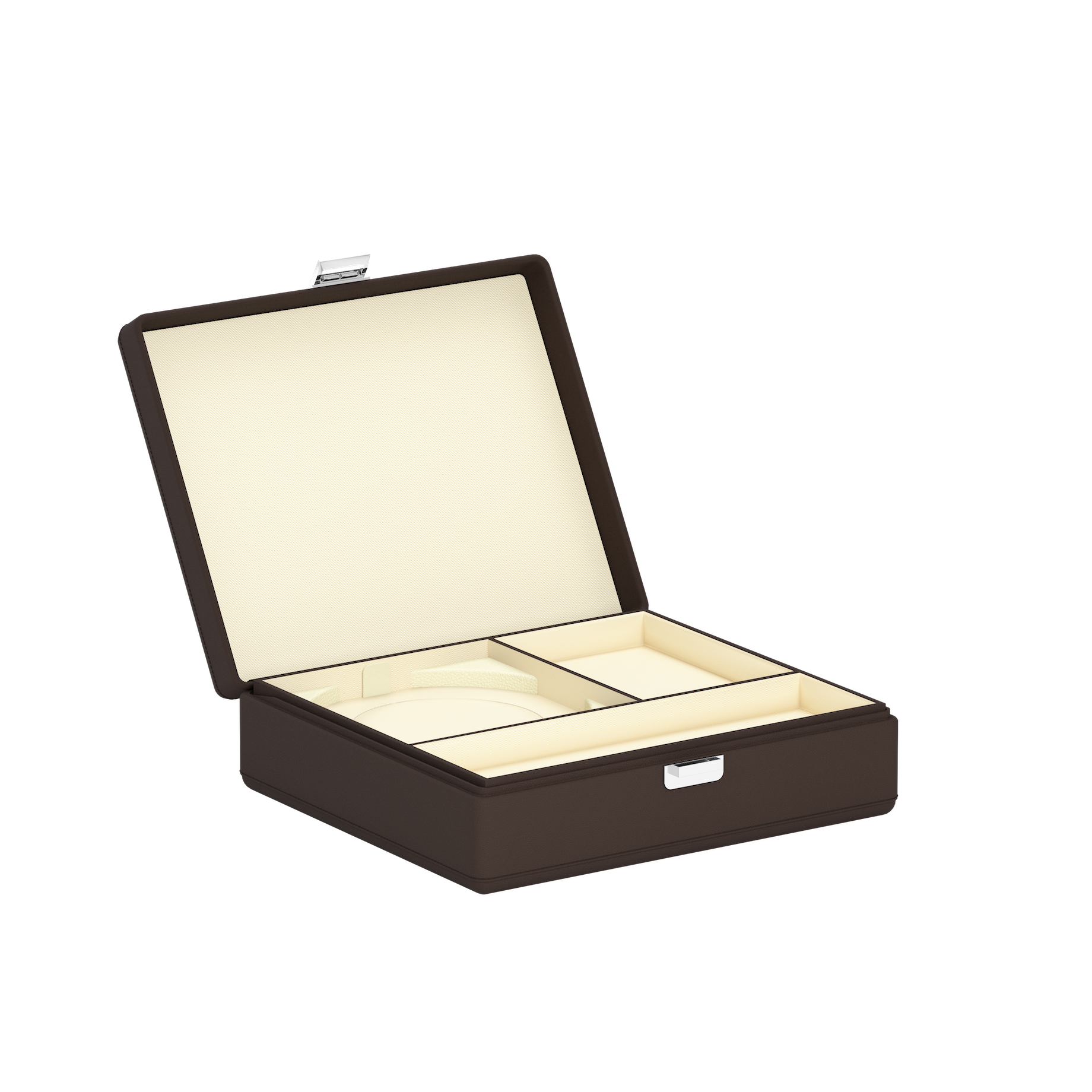 Tesoro Grande Chocolate Brown leather jewellery box