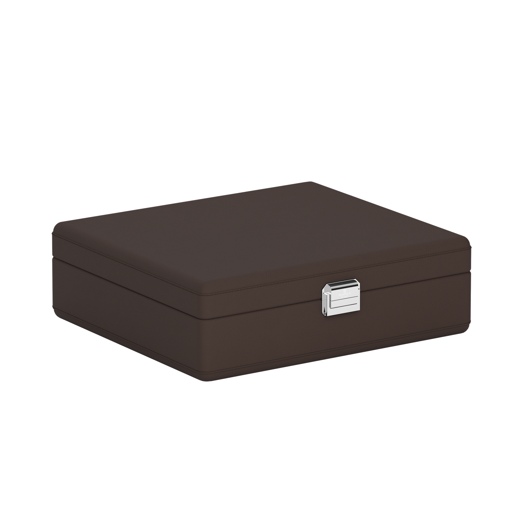 Tesoro Grande Chocolate Brown leather jewellery box
