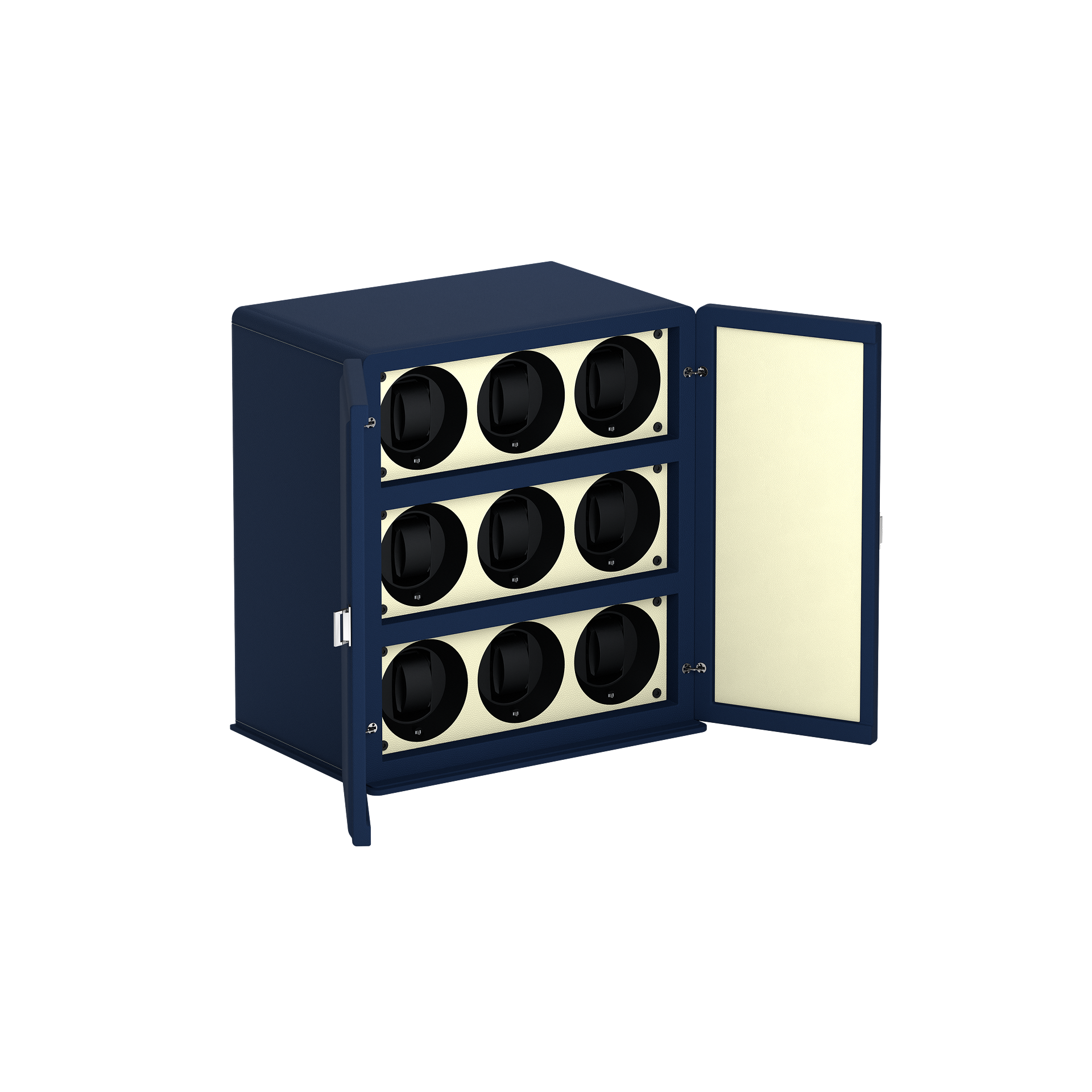 Rotore 9 Midnight Blue / Cream automatic watch winder cabinet