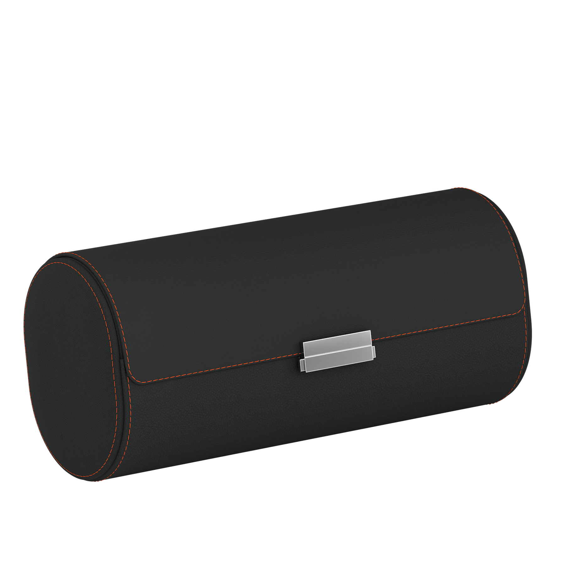 Pochette 4 Slate Gray / Orange leather watch roll