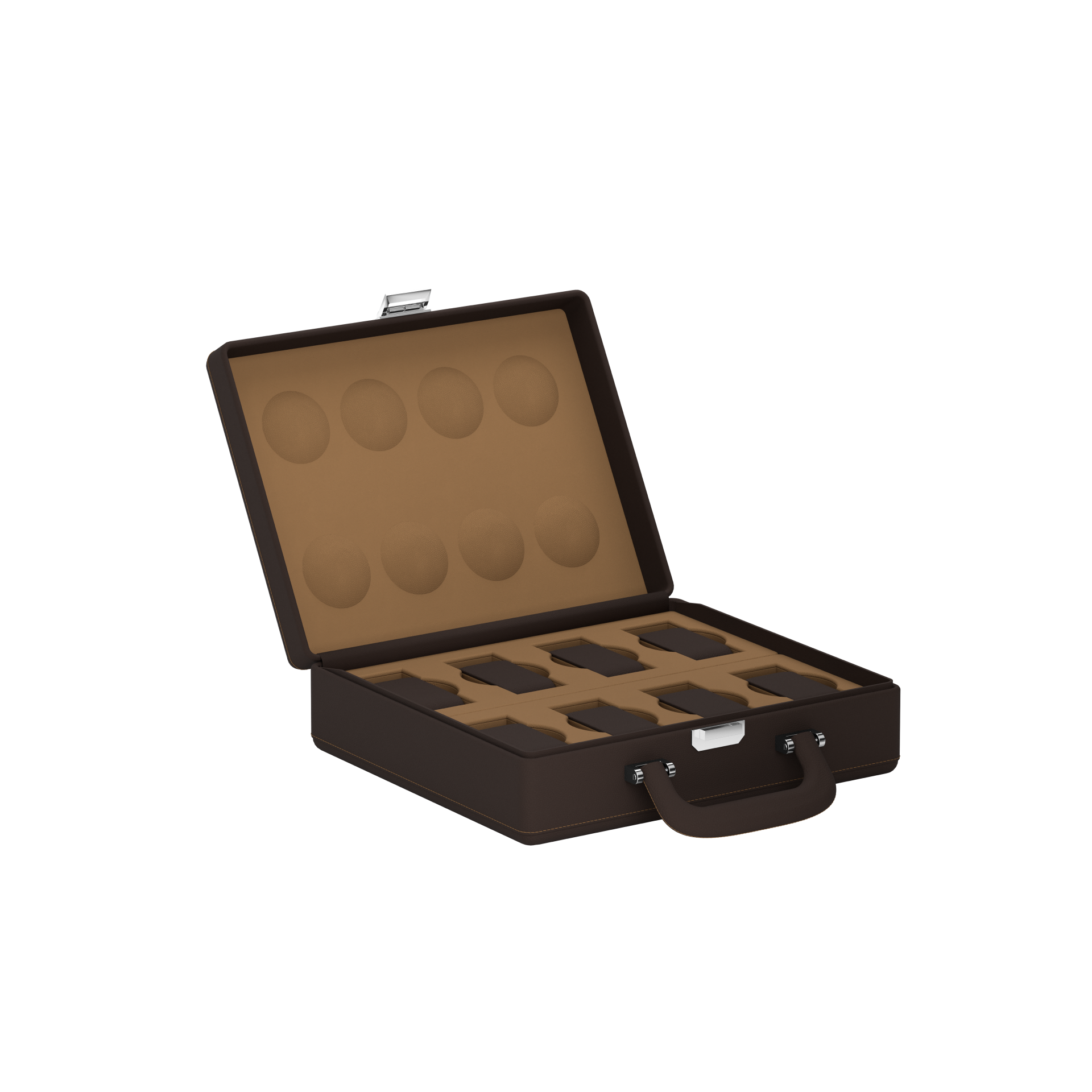Valigetta 8 Chocolate Brown / Chestnut leather watch travel case