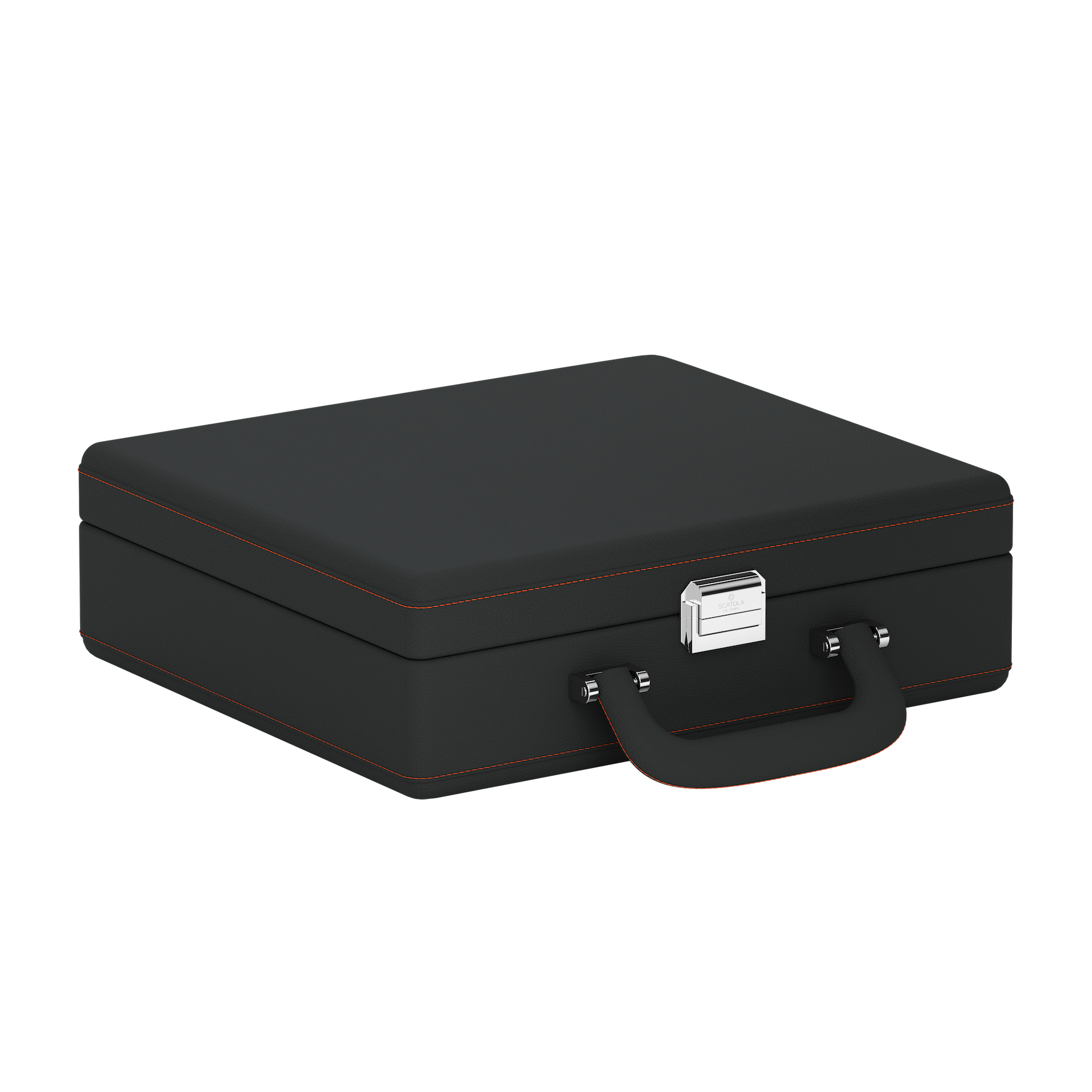 Valigetta 8 Slate Gray / Orange leather watch travel case