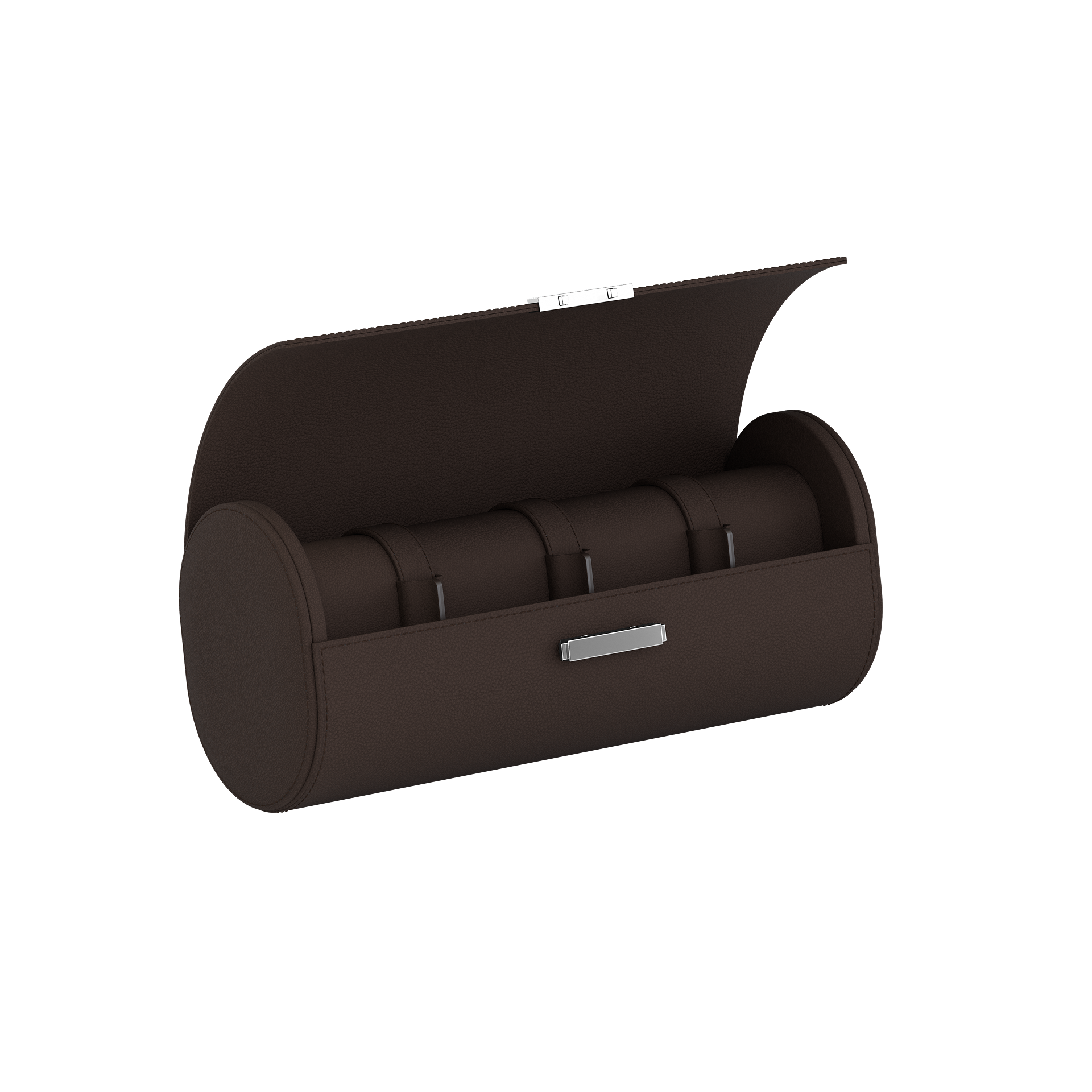 Pochette 4 Chocolate Brown leather watch roll