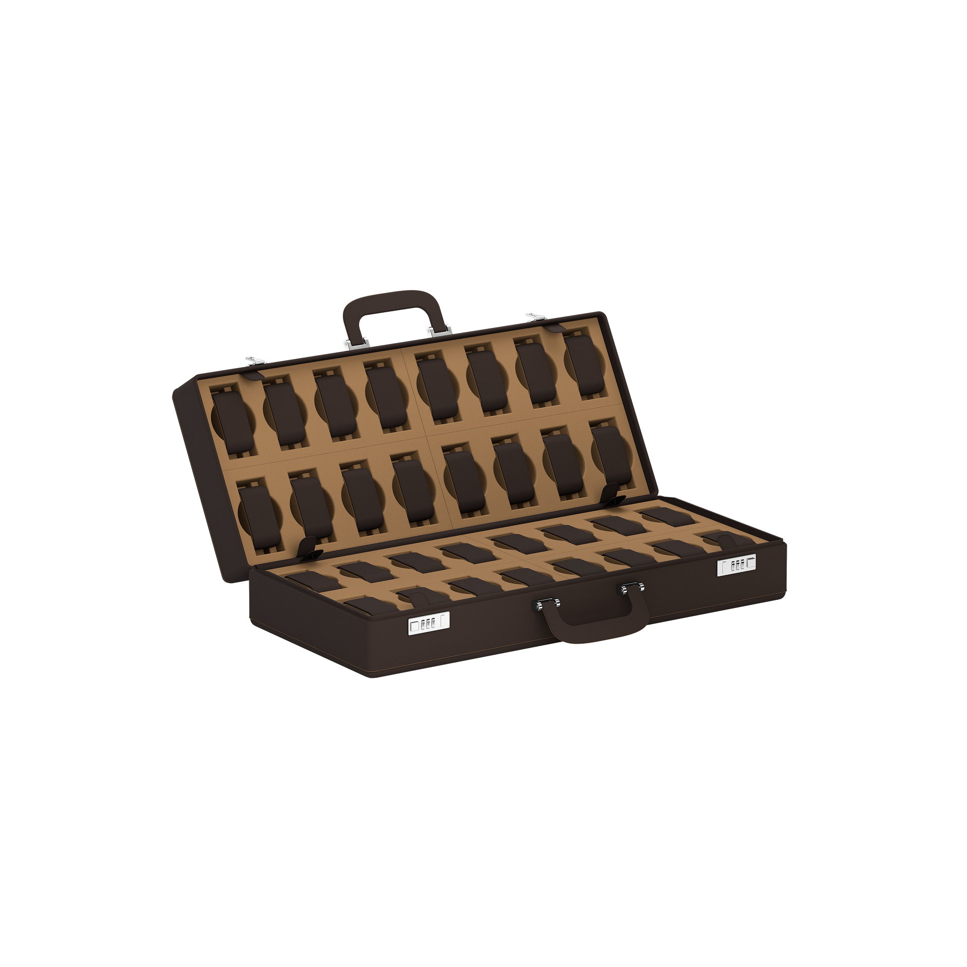 Valigetta 32 Chocolate Brown / Chestnut leather watch travel case