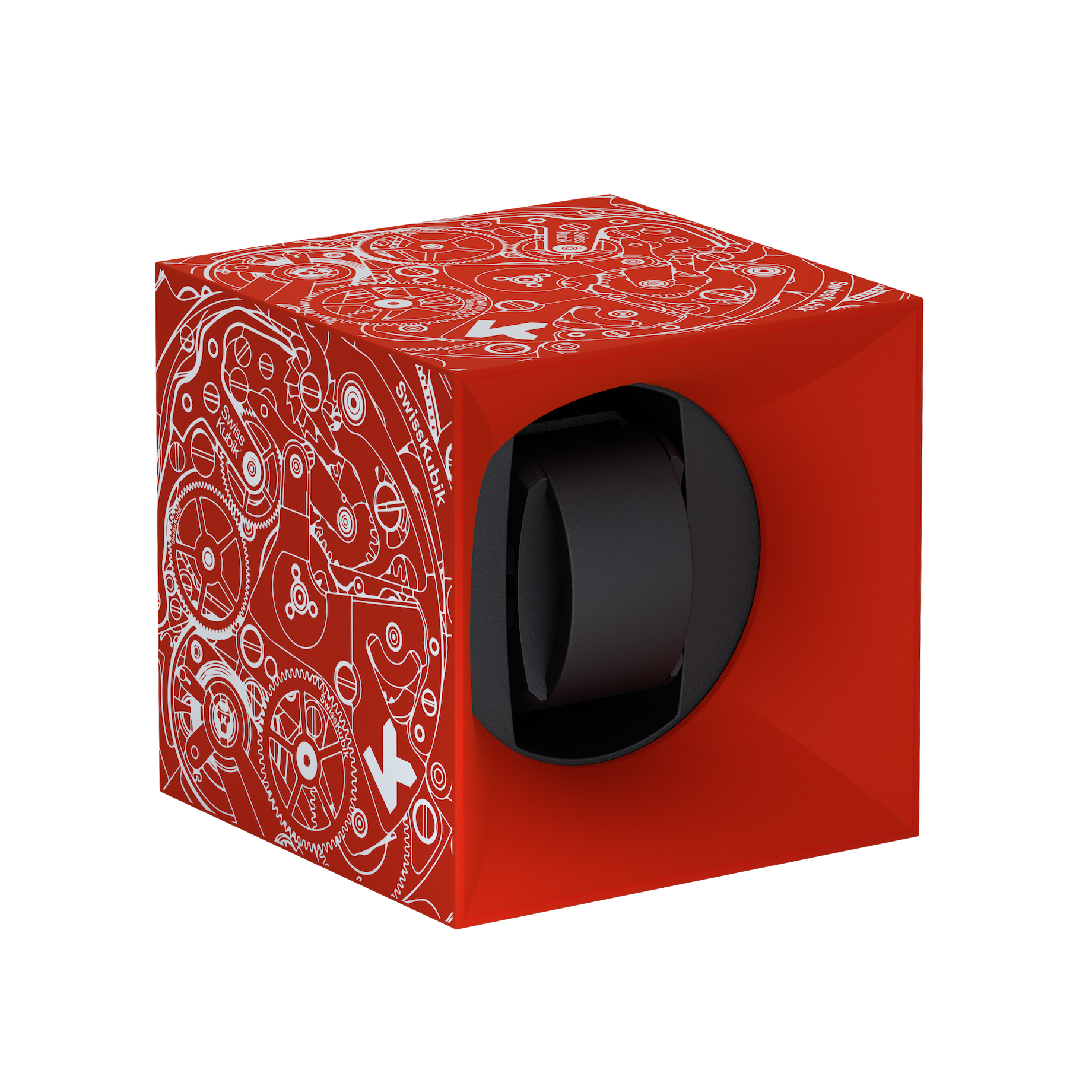 Red Soft Touch White Movement 1 watch