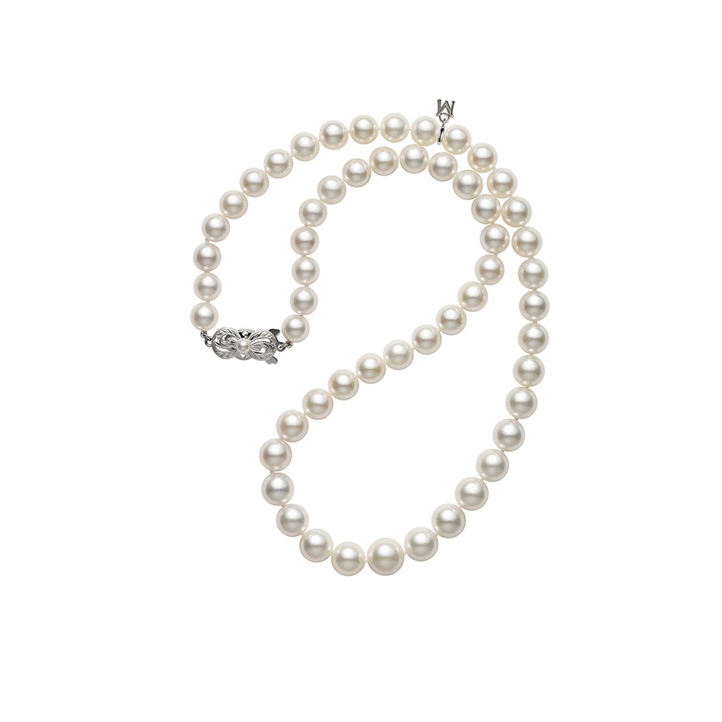 18" Akoya Cultured Pearl Graduated Strand – 18K White Gold Clasp
