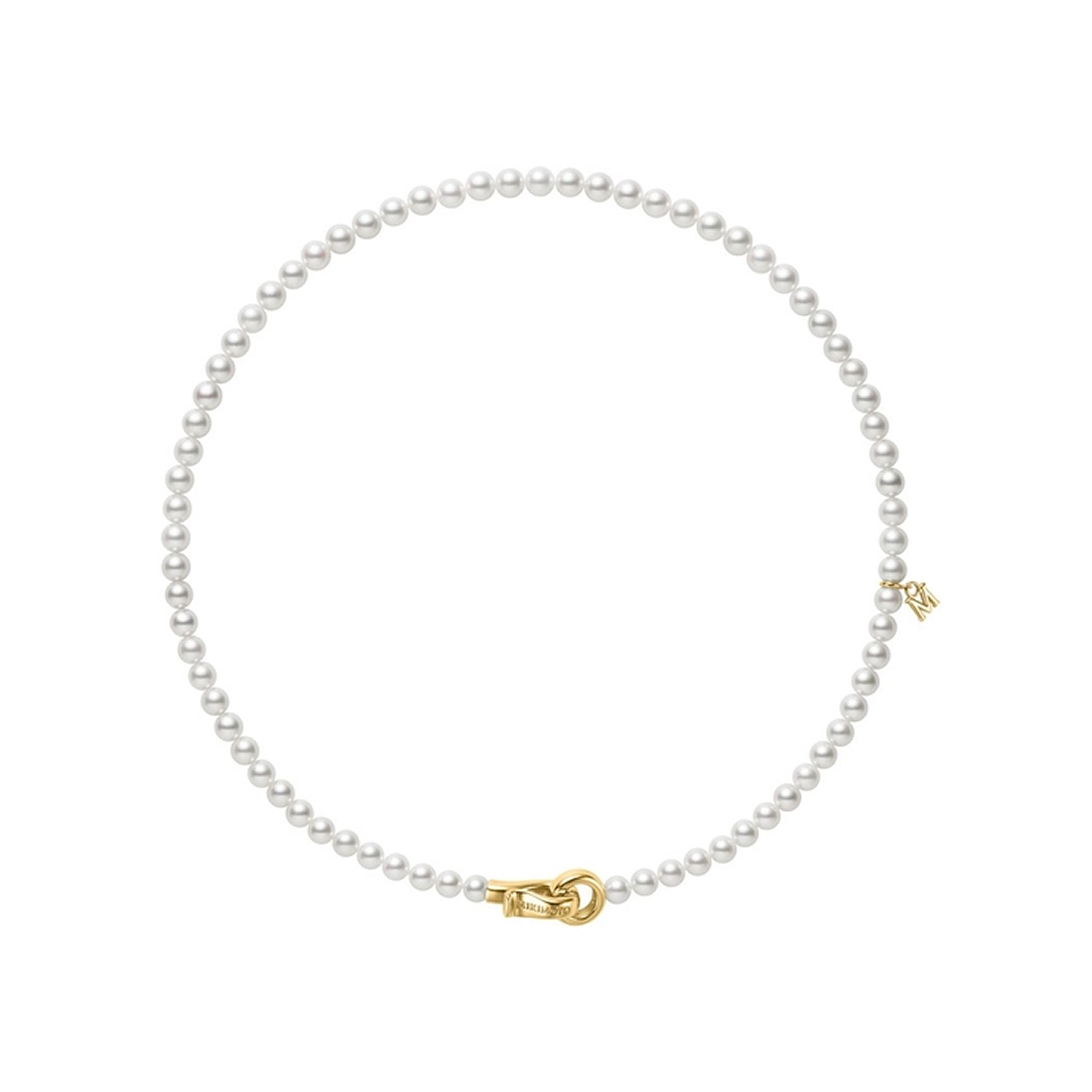 Akoya Cultured Pearl Necklace with 18K Yellow Gold Clasp