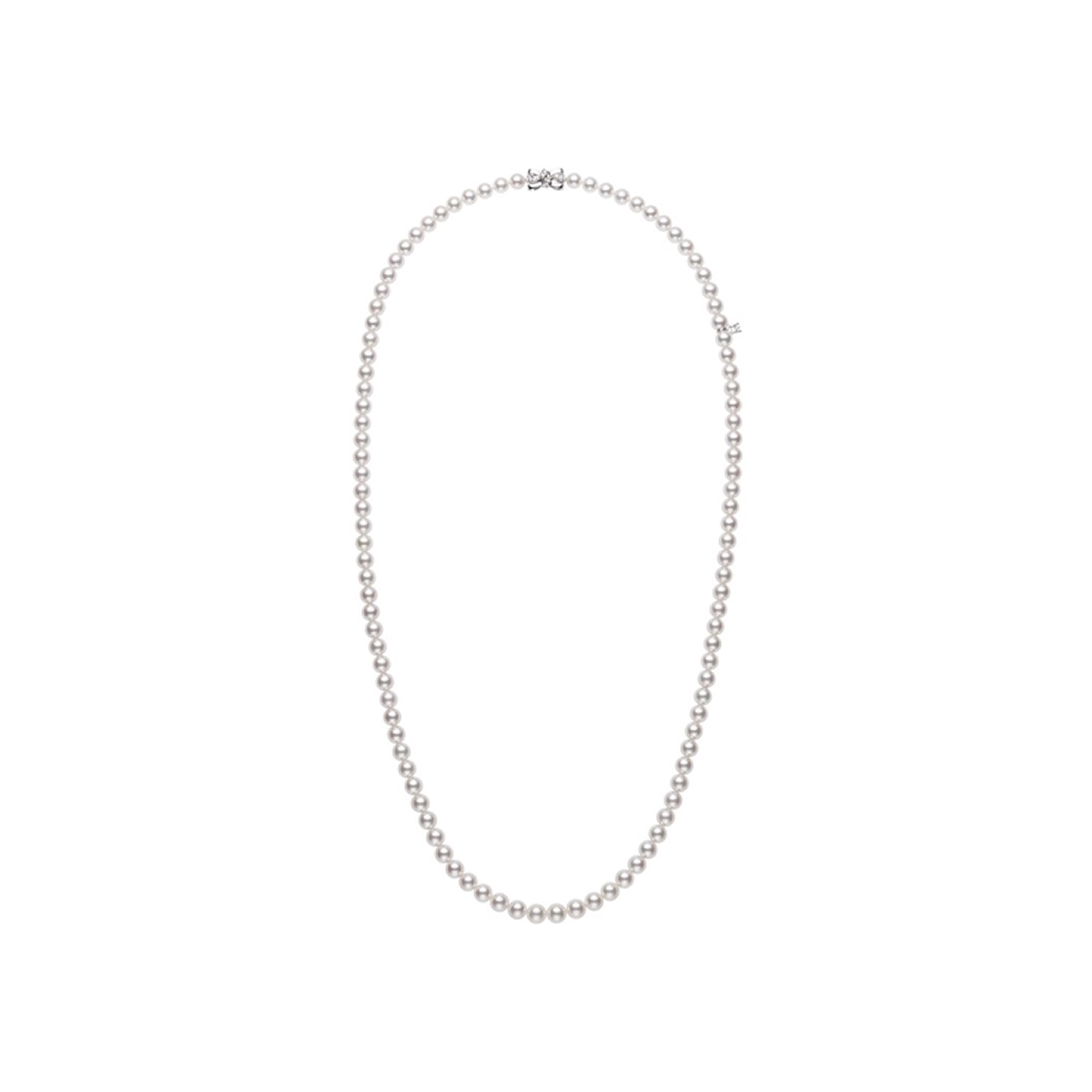 Jeux de Rubans Akoya Cultured Pearl Necklace with 18K White Gold Clasp