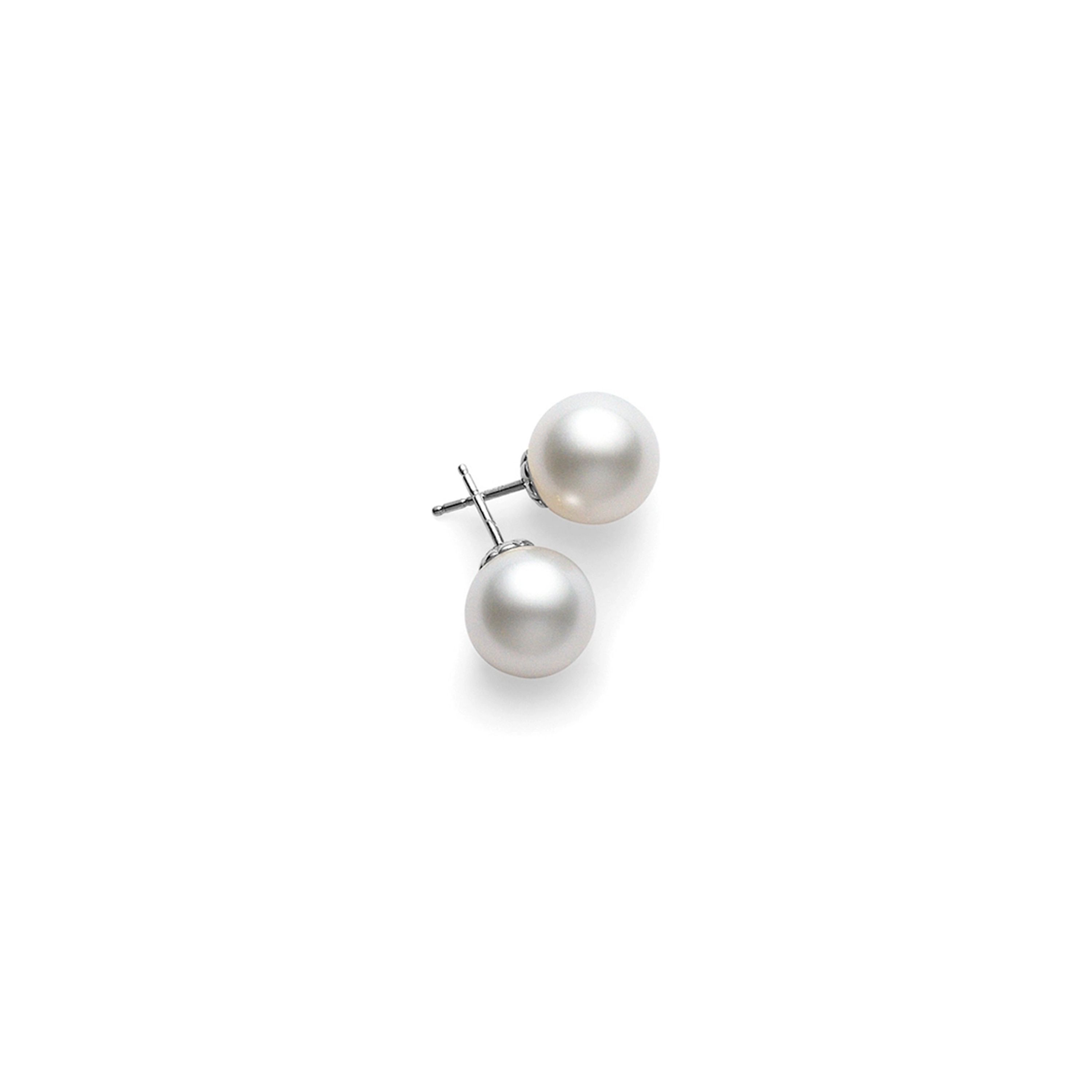 White South Sea Stud Earrings – 18K White Gold