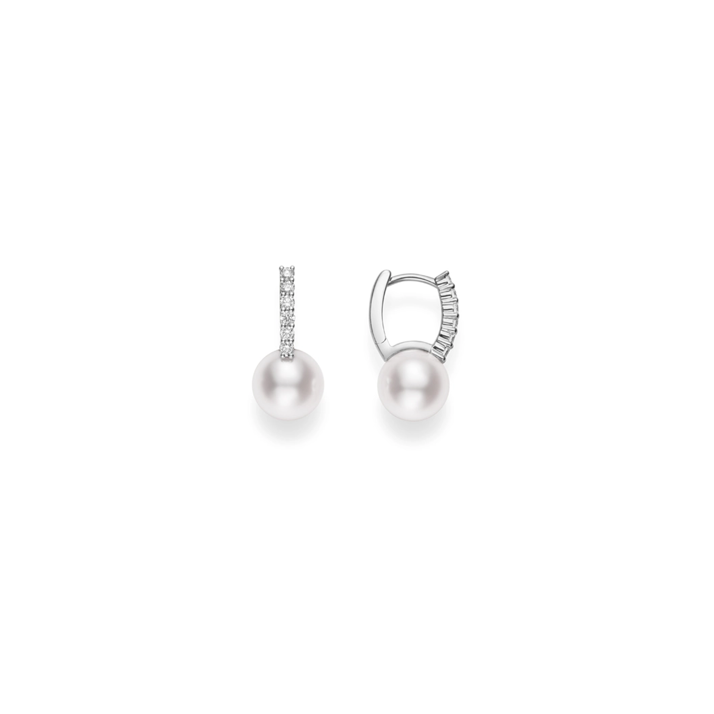 Classic Elegance Akoya Cultured Pearl Earring with Diamonds