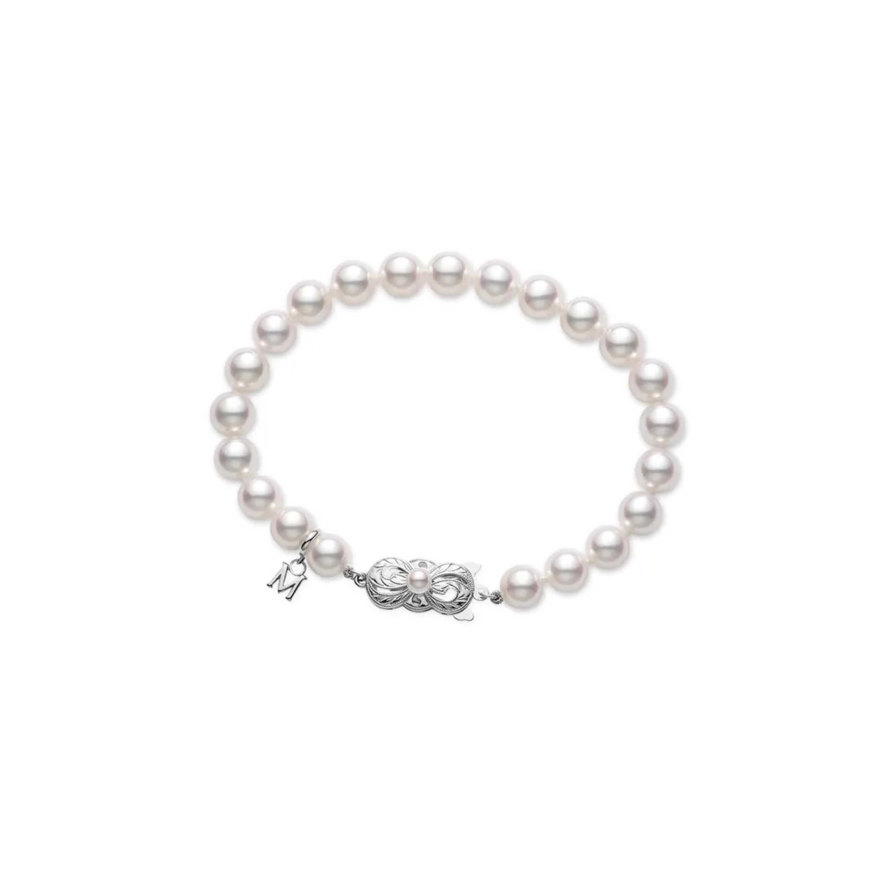 Akoya Cultured Pearl Bracelet in 18K White Gold