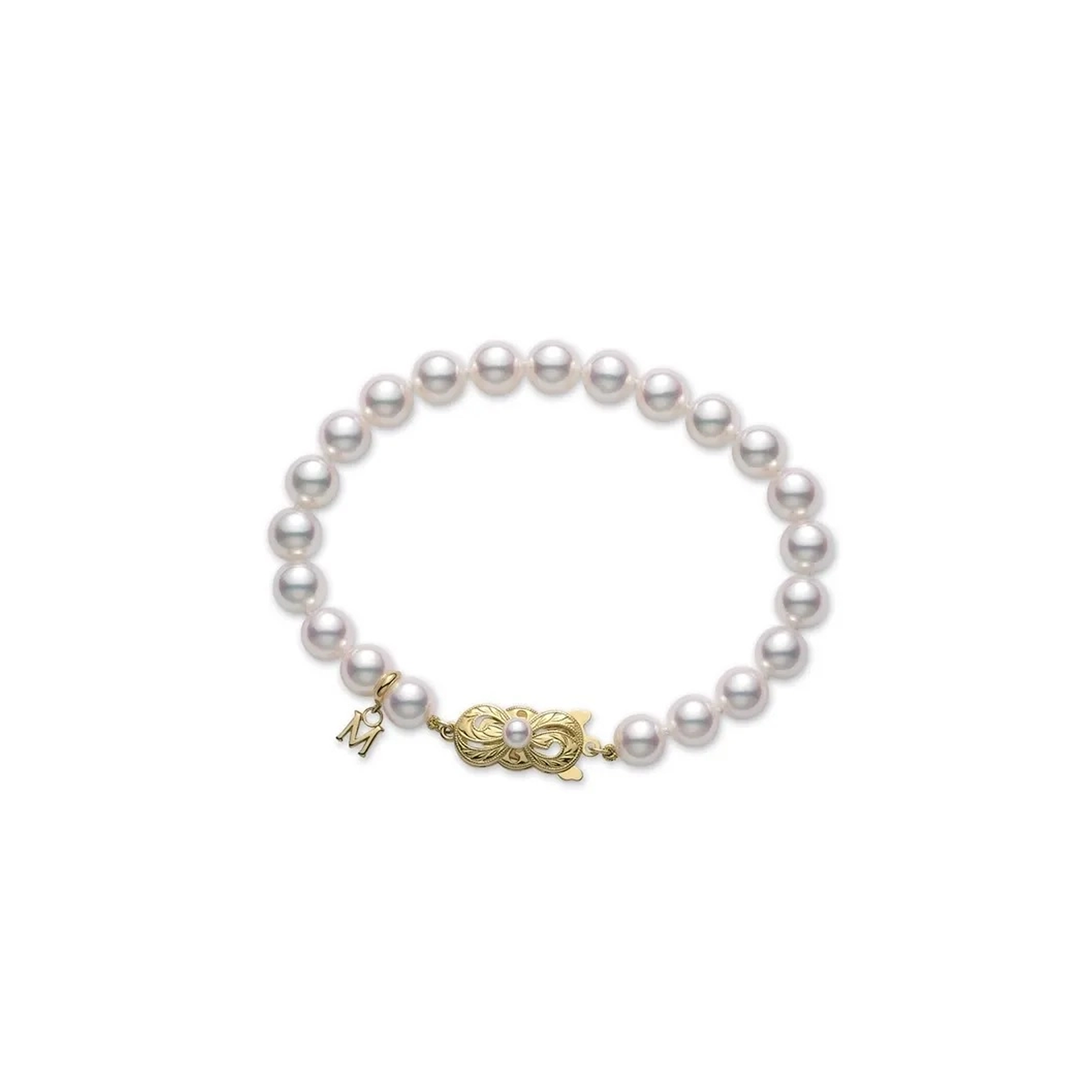 Akoya Cultured Pearl Bracelet in 18K Yellow Gold