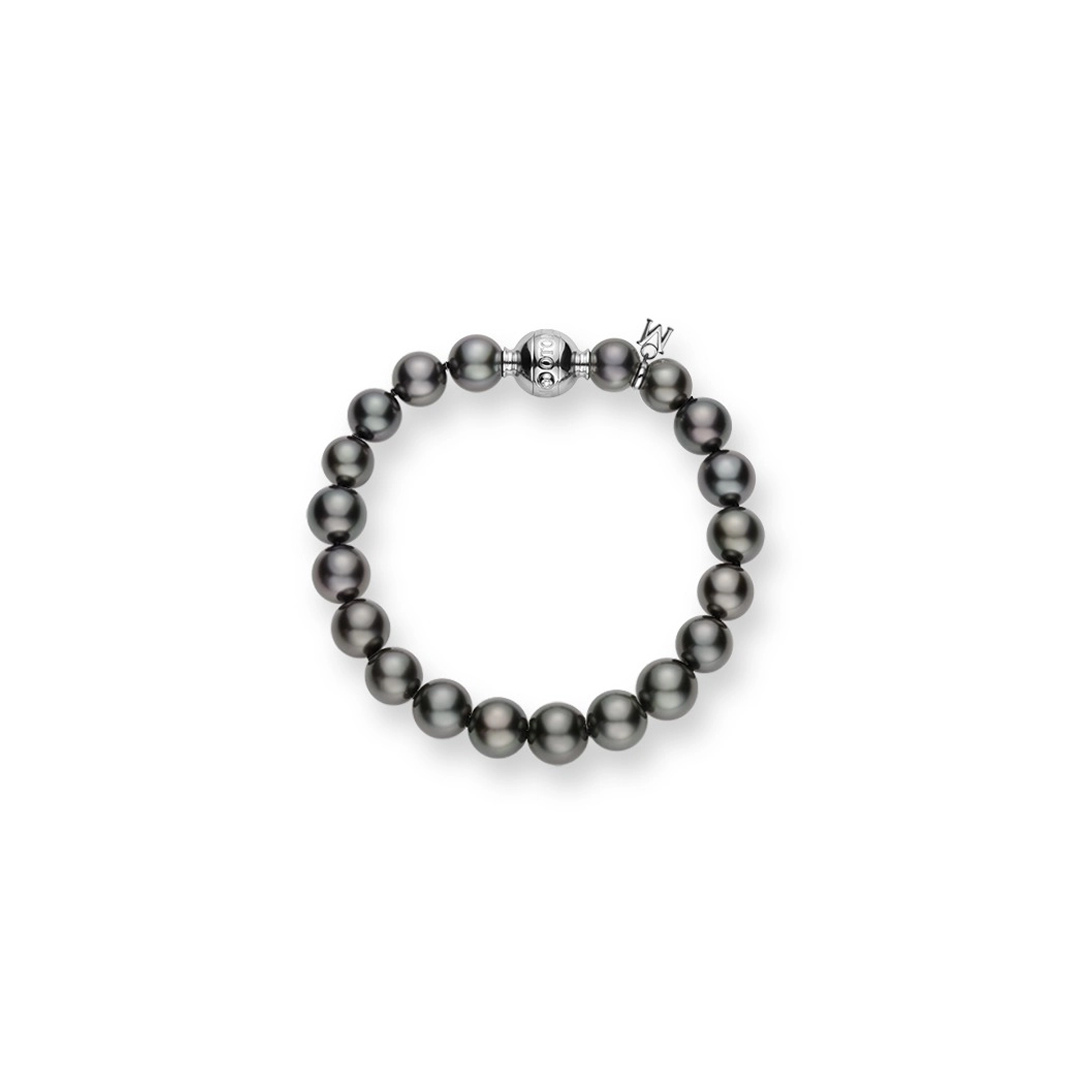 Black South Sea Cultured Pearl Bracelet in 18K White Gold