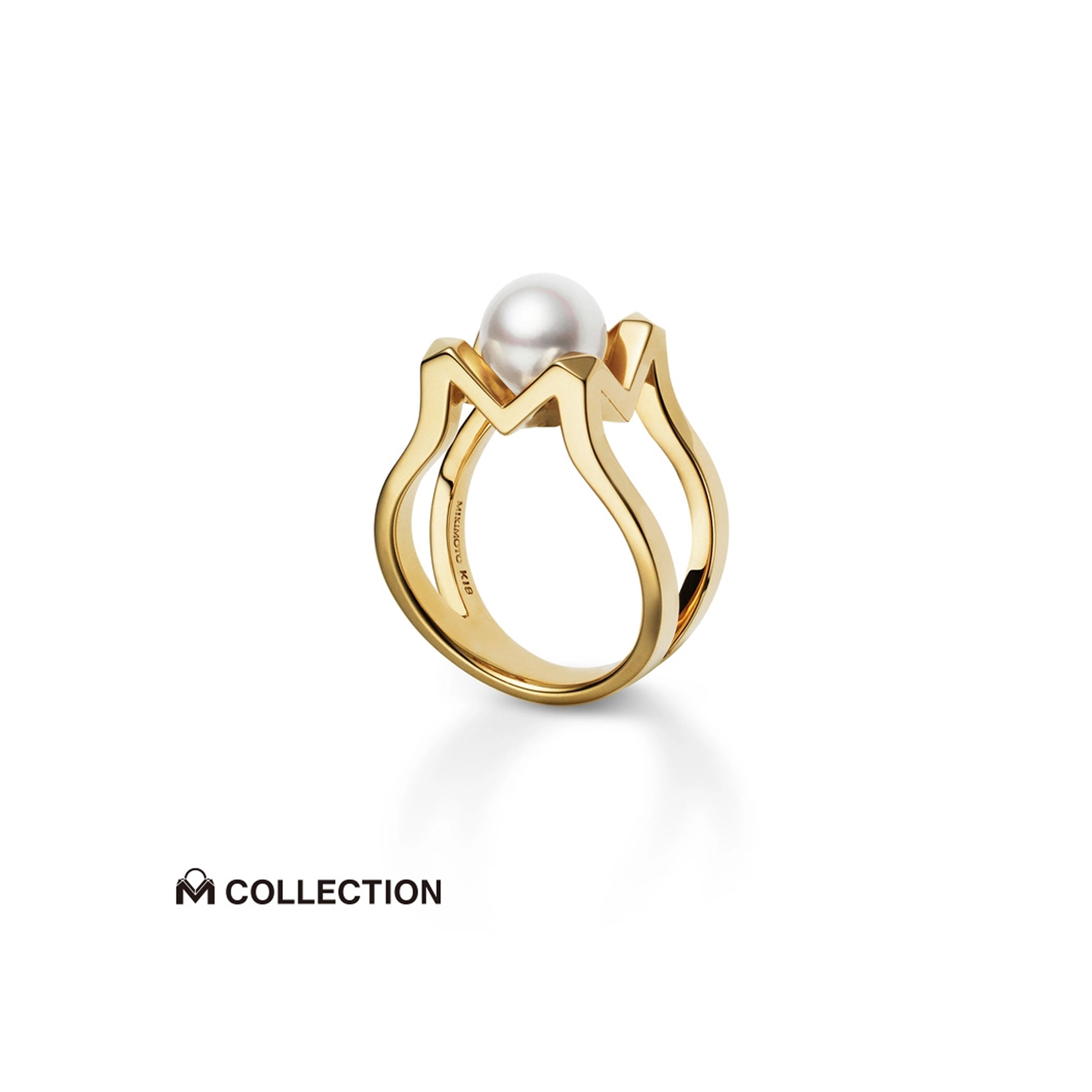 M Collection Akoya Cultured Pearl Ring - 18K Yellow Gold