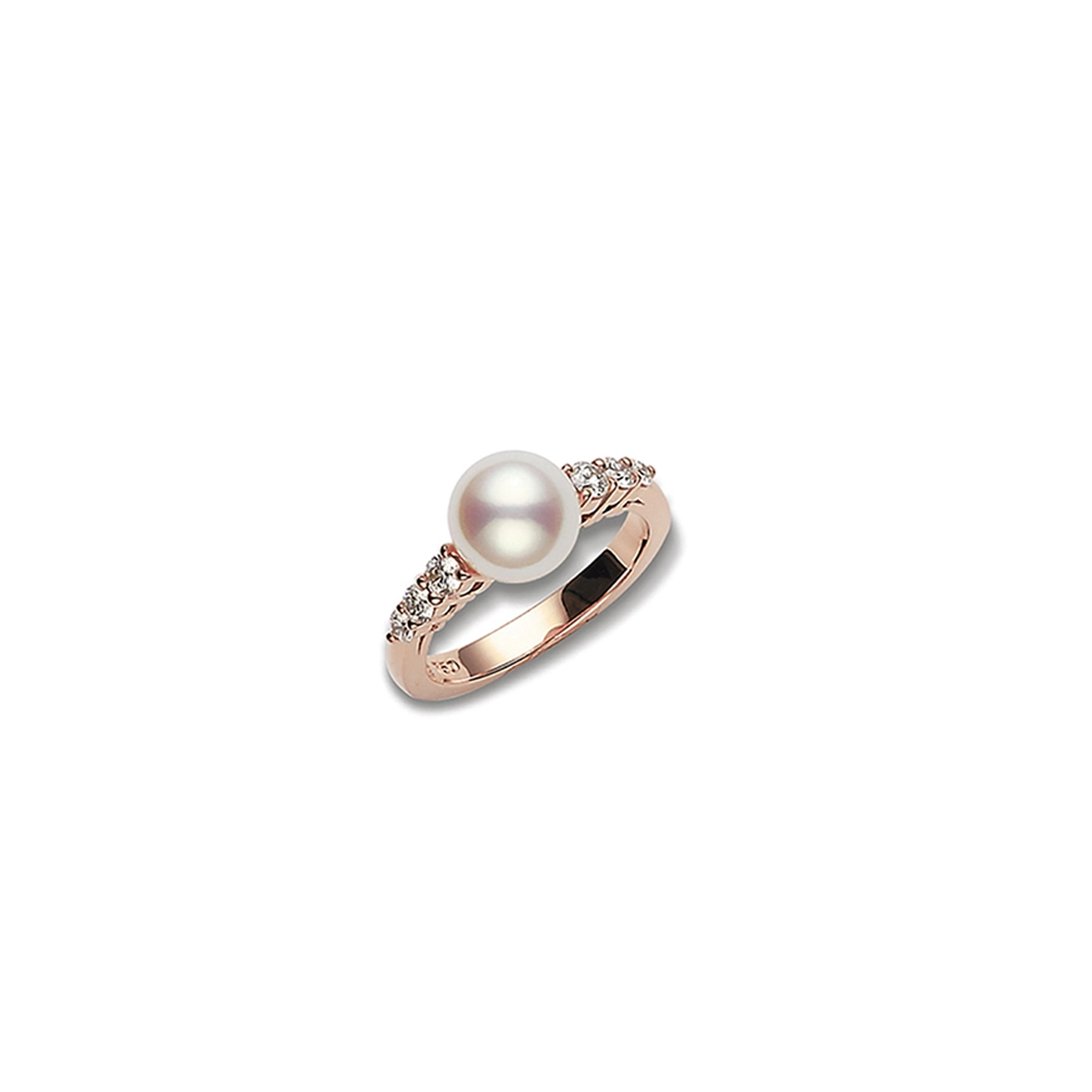 Morning Dew Akoya Cultured Pearl Ring– 18K Pink Gold