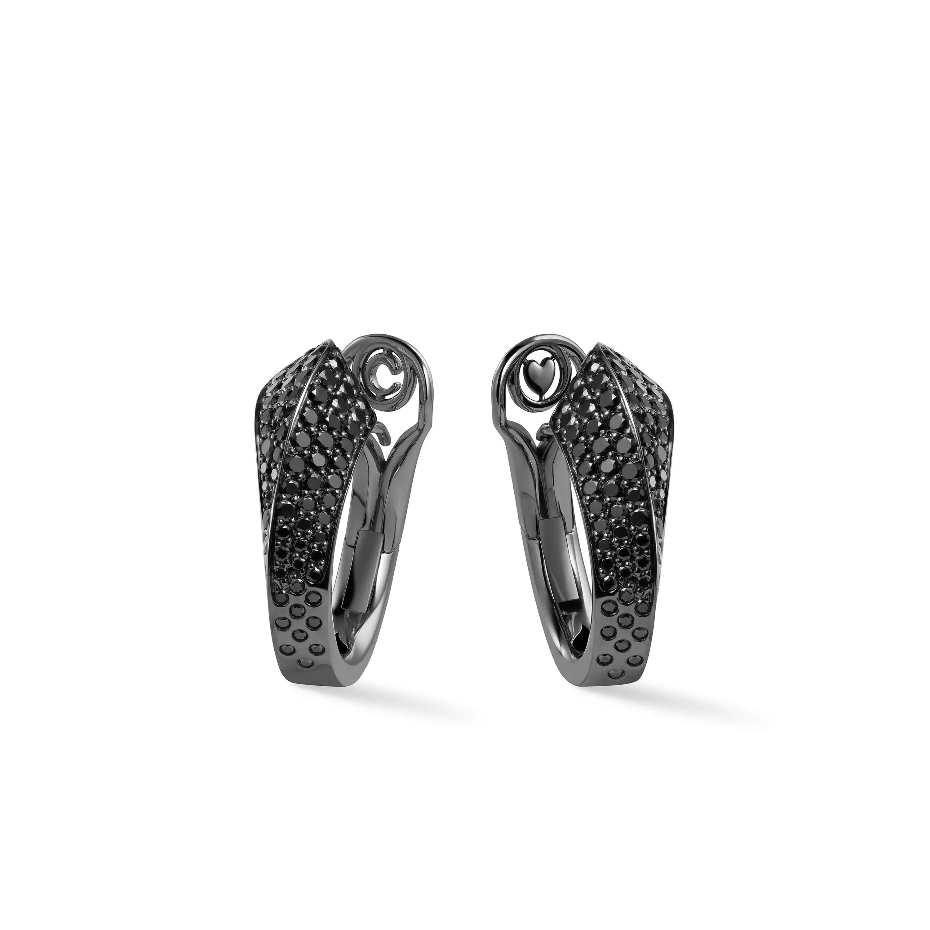 LIKE REGULAR FULL PAVÉ BLACK TIE EARRINGS