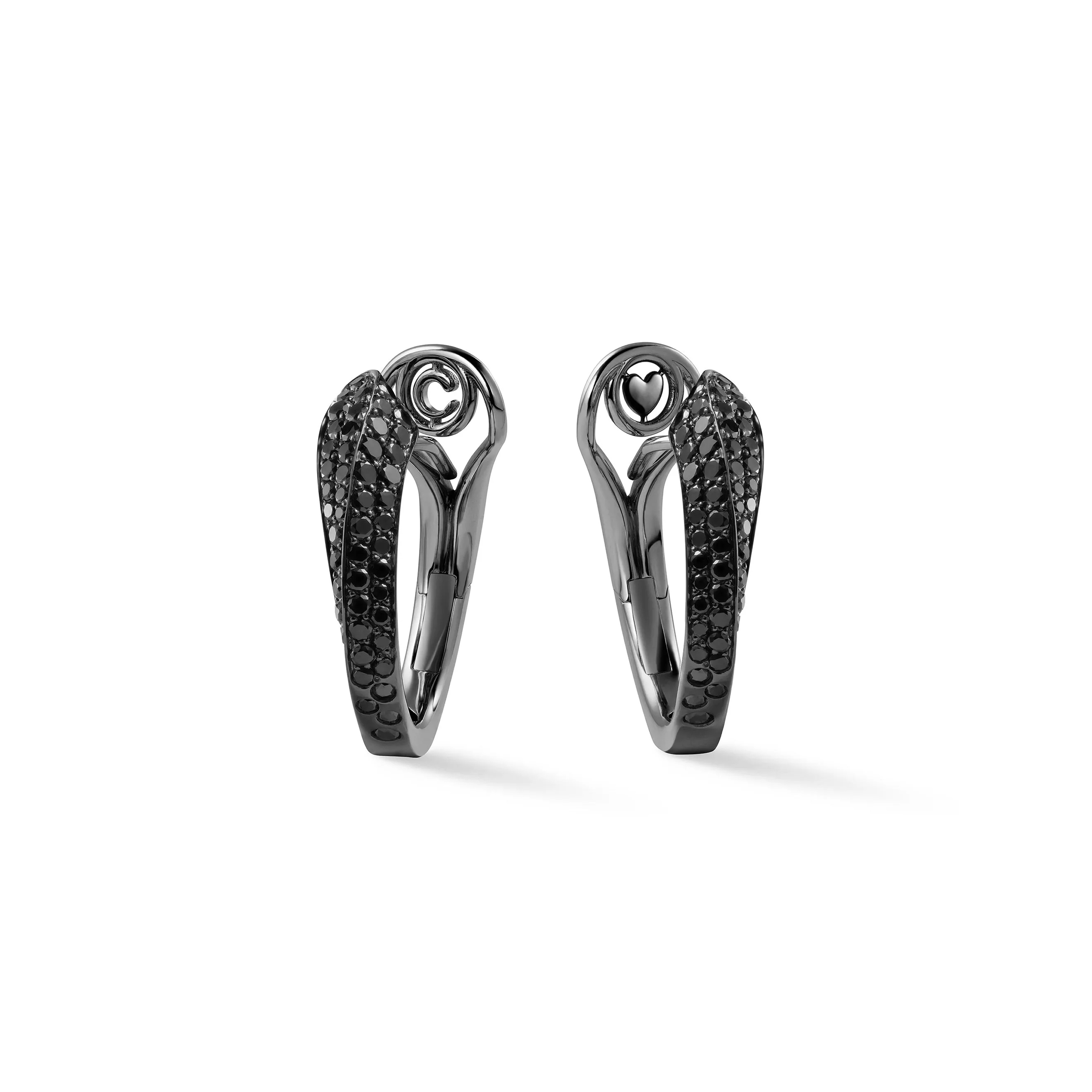 LIKE SLIM FULL PAVÉ BLACK TIE EARRINGS Classic Edition