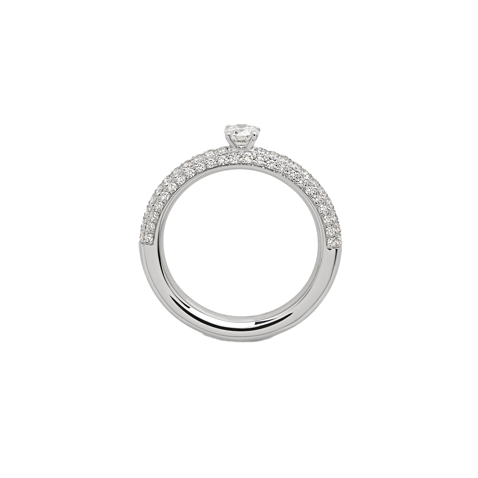 white and pink gold with diamonds ring