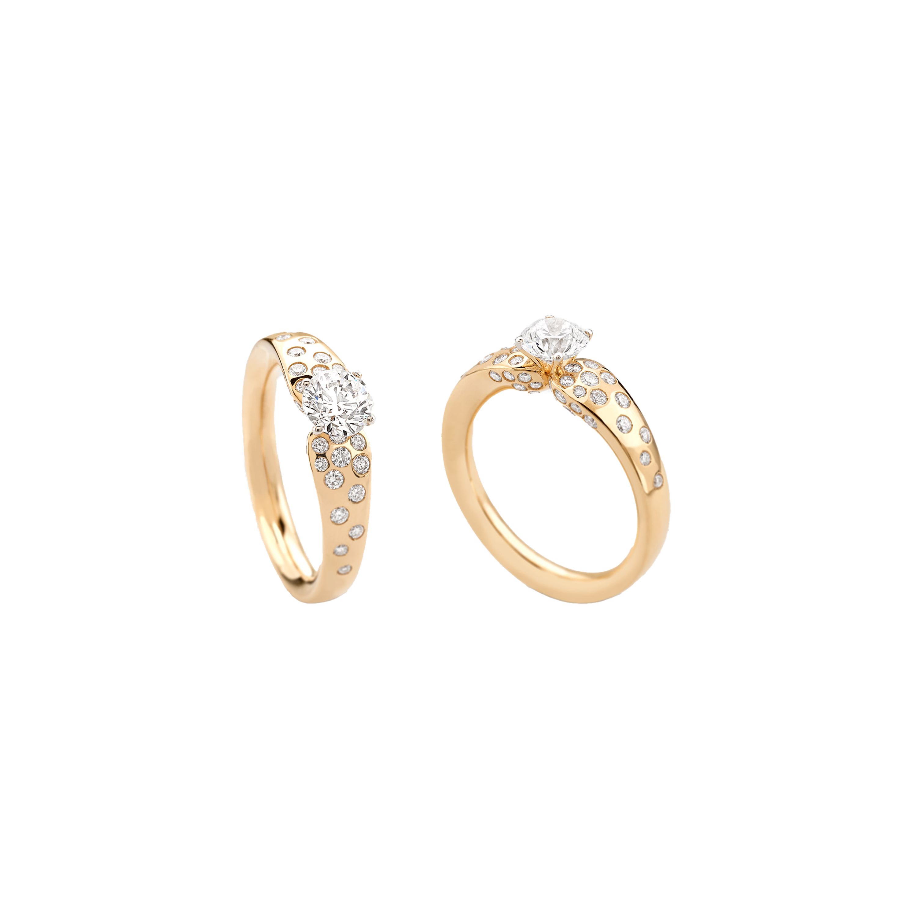 pink gold and diamonds ring