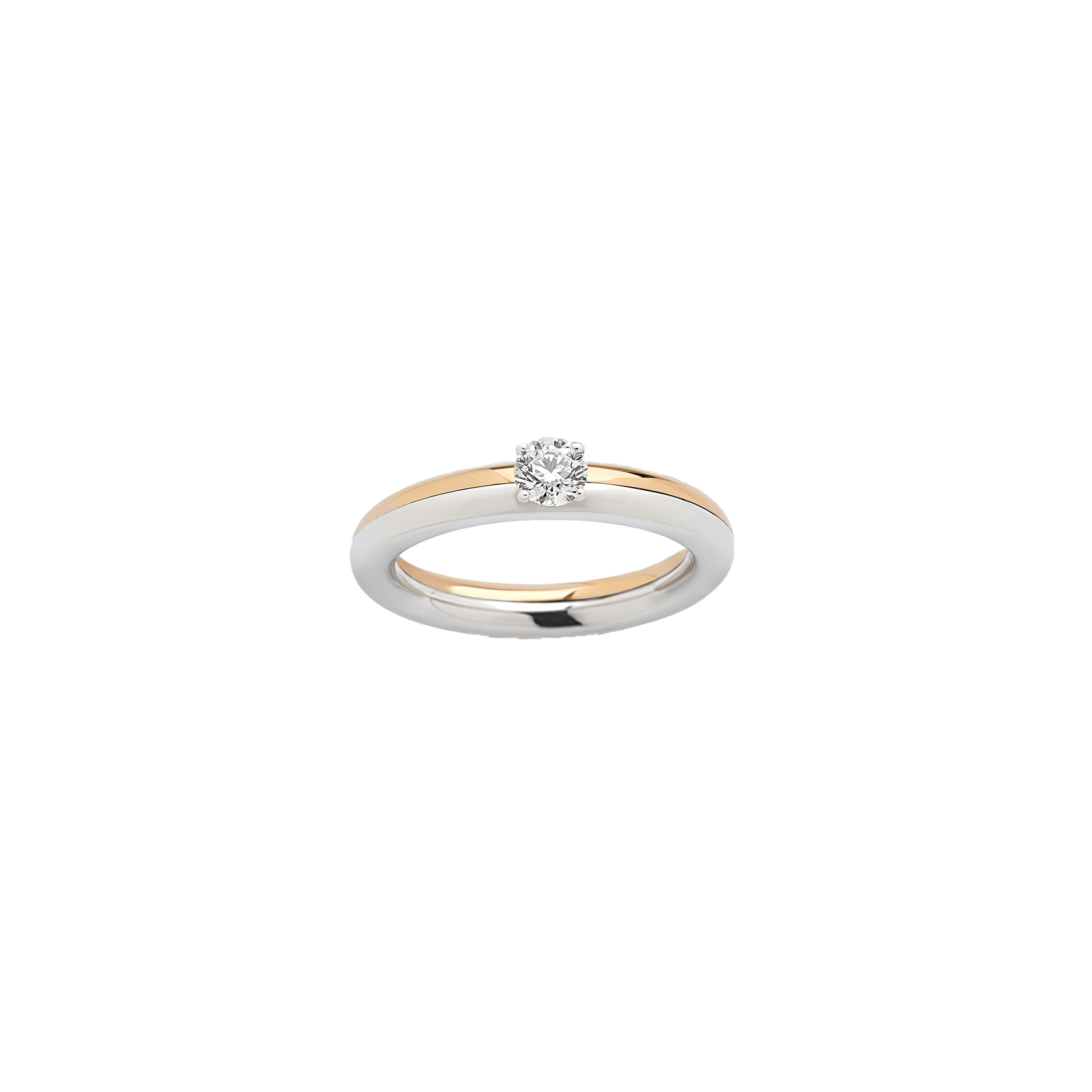 white and pink gold with diamonds ring