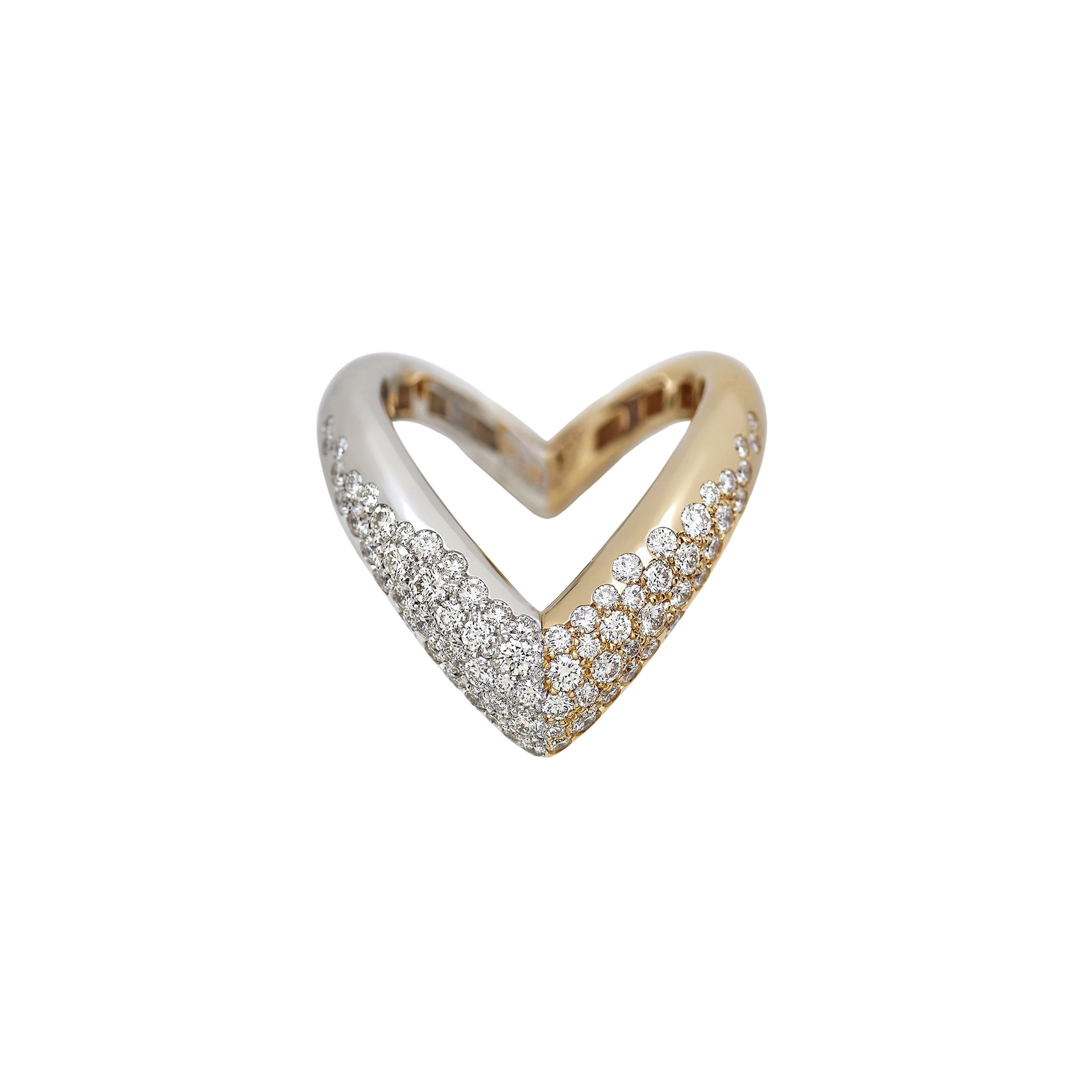 pink and white gold with diamonds ring