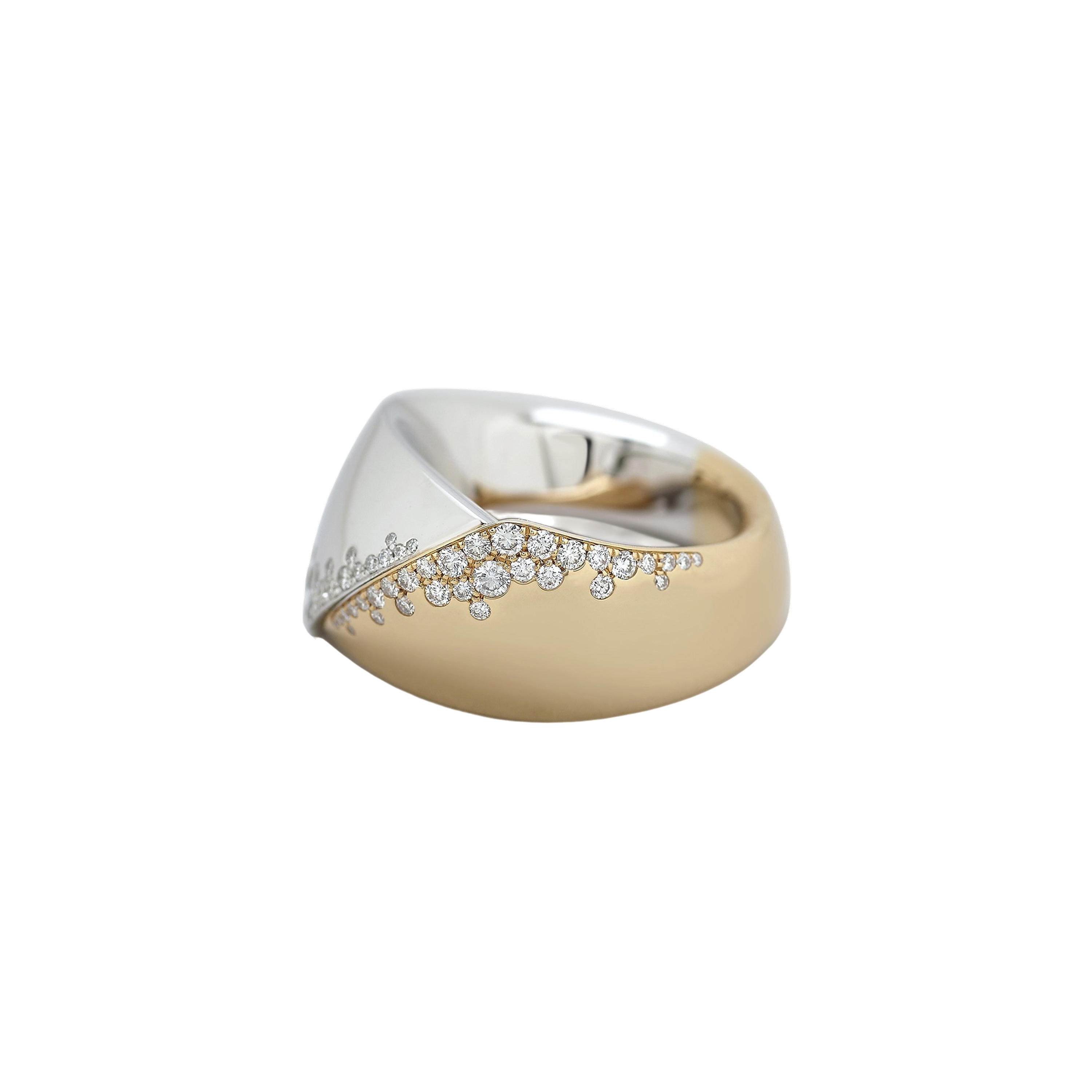 pink and white gold with diamonds ring