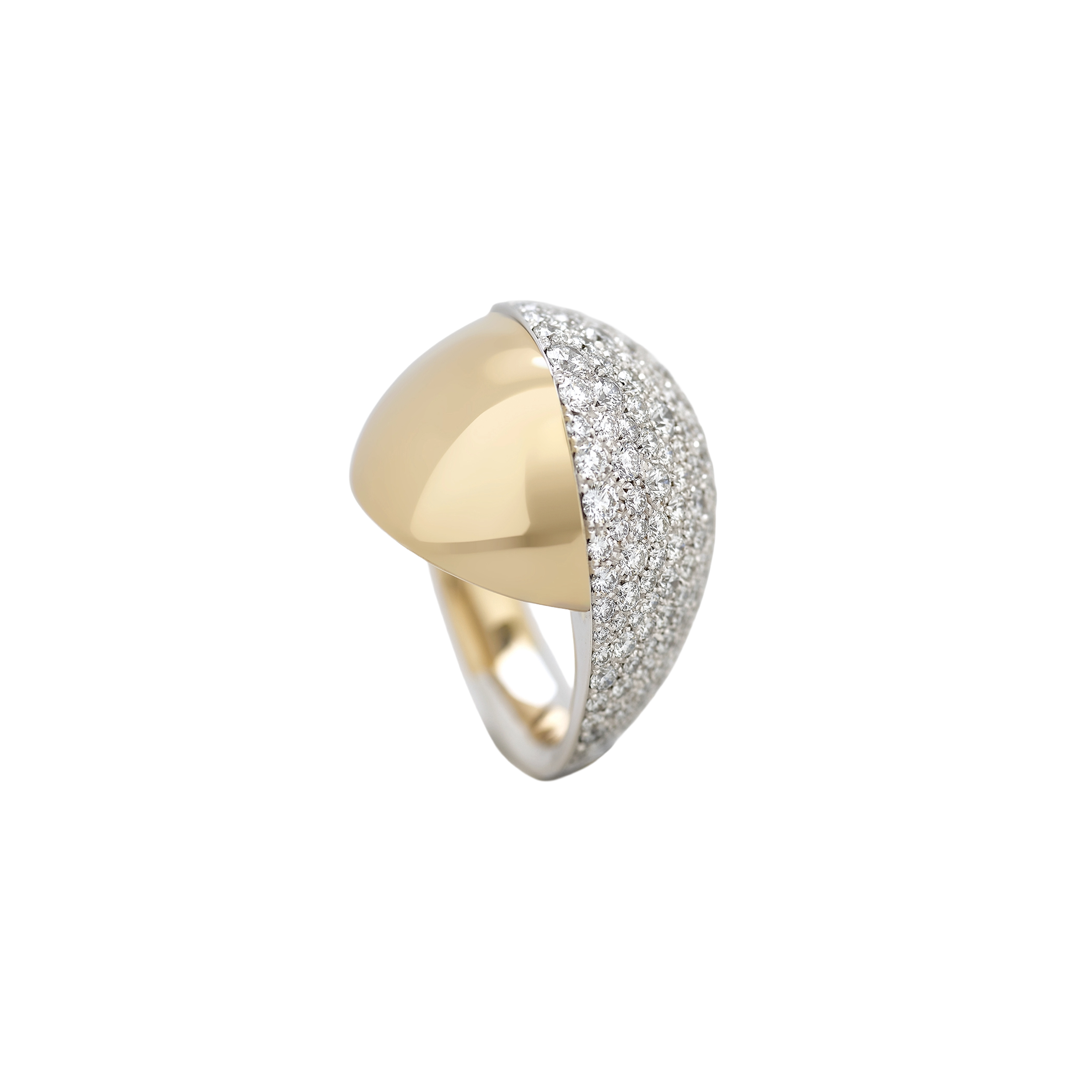 pink and white gold with diamonds ring