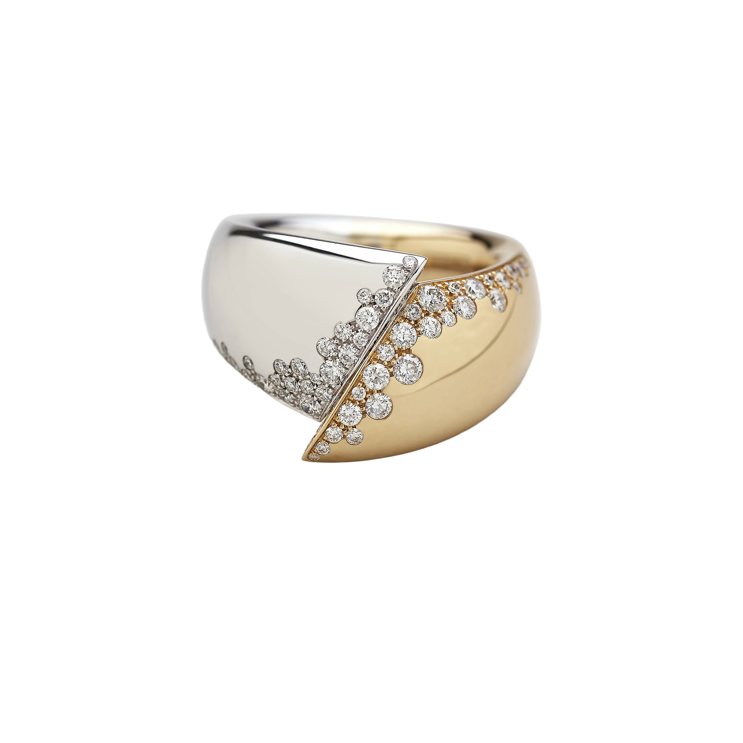 pink and white gold with diamonds ring