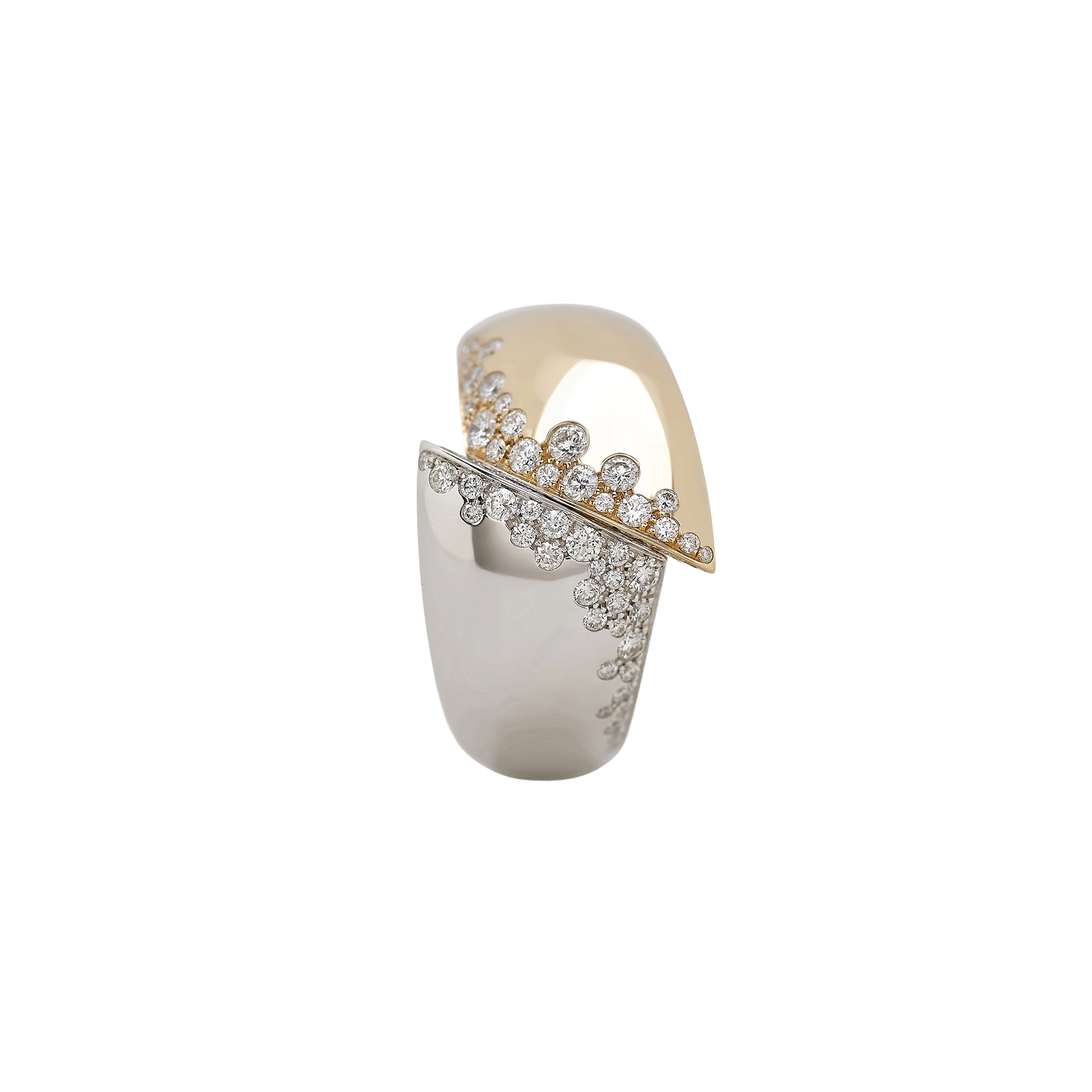 pink and white gold with diamonds ring