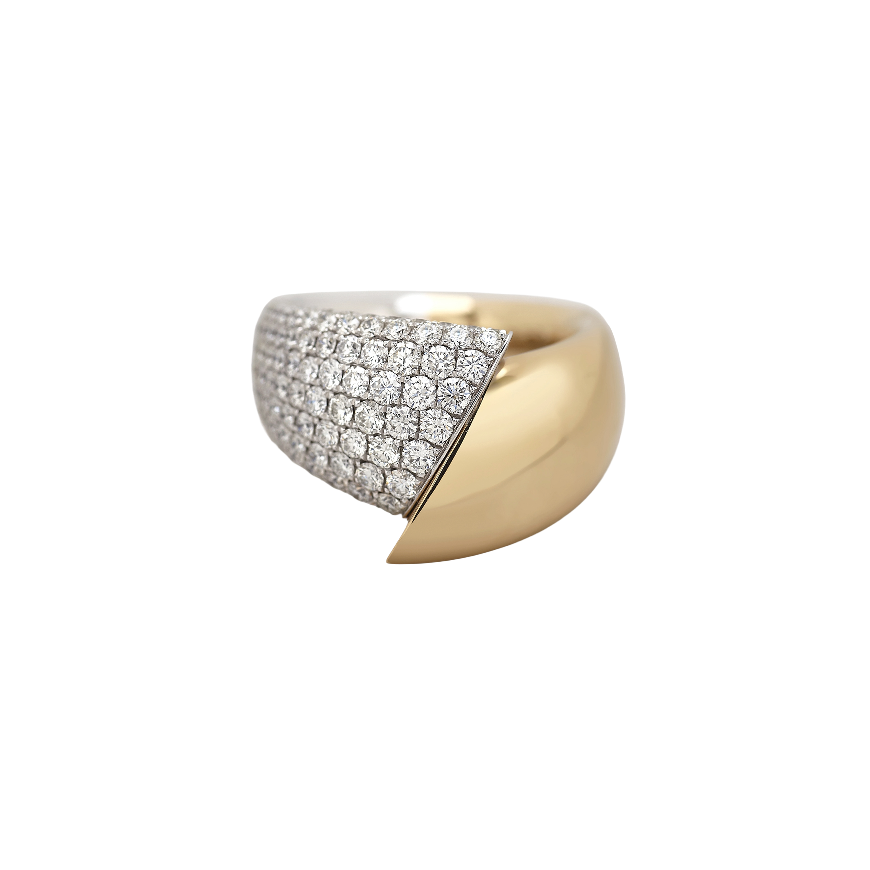 pink and white gold with diamonds ring