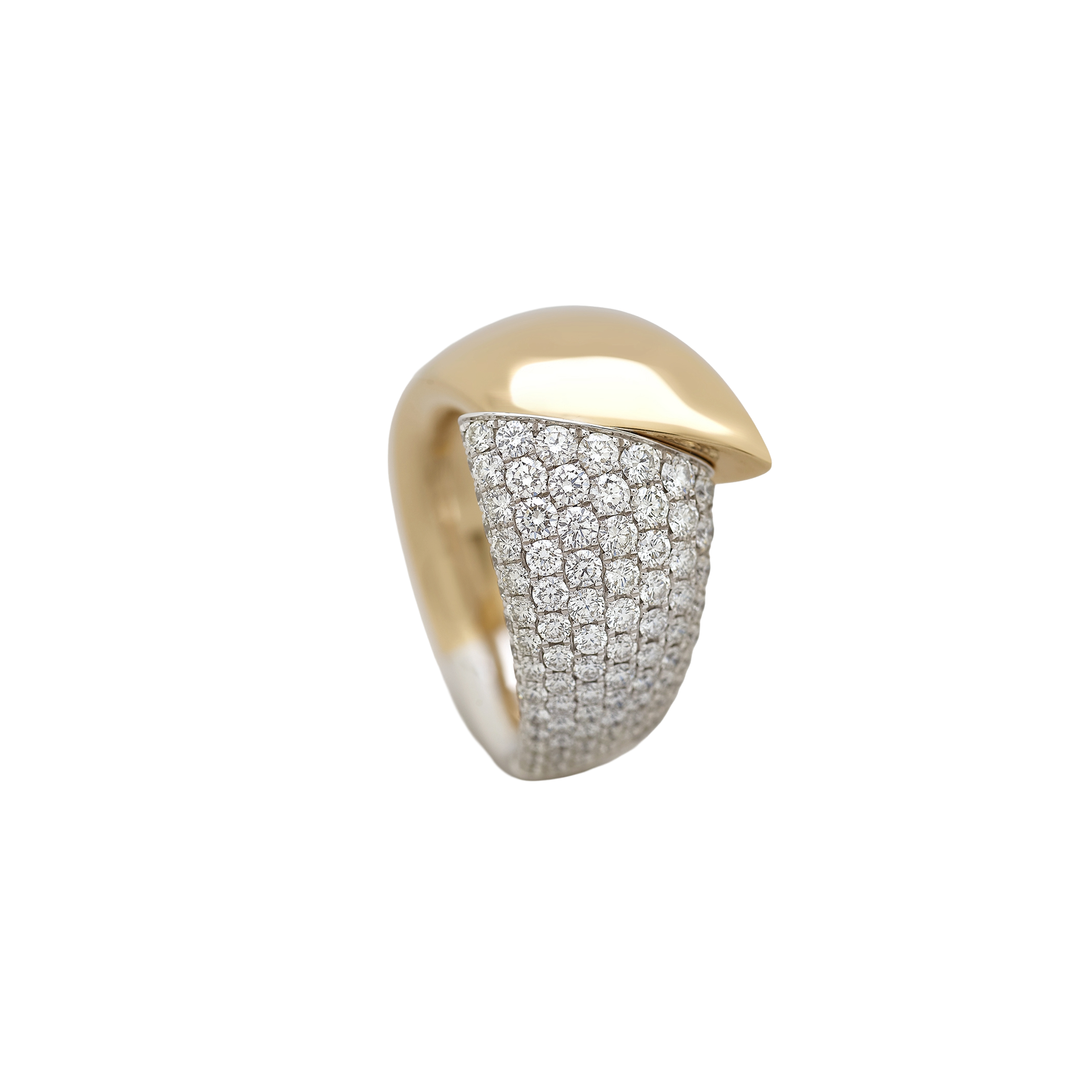 pink and white gold with diamonds ring