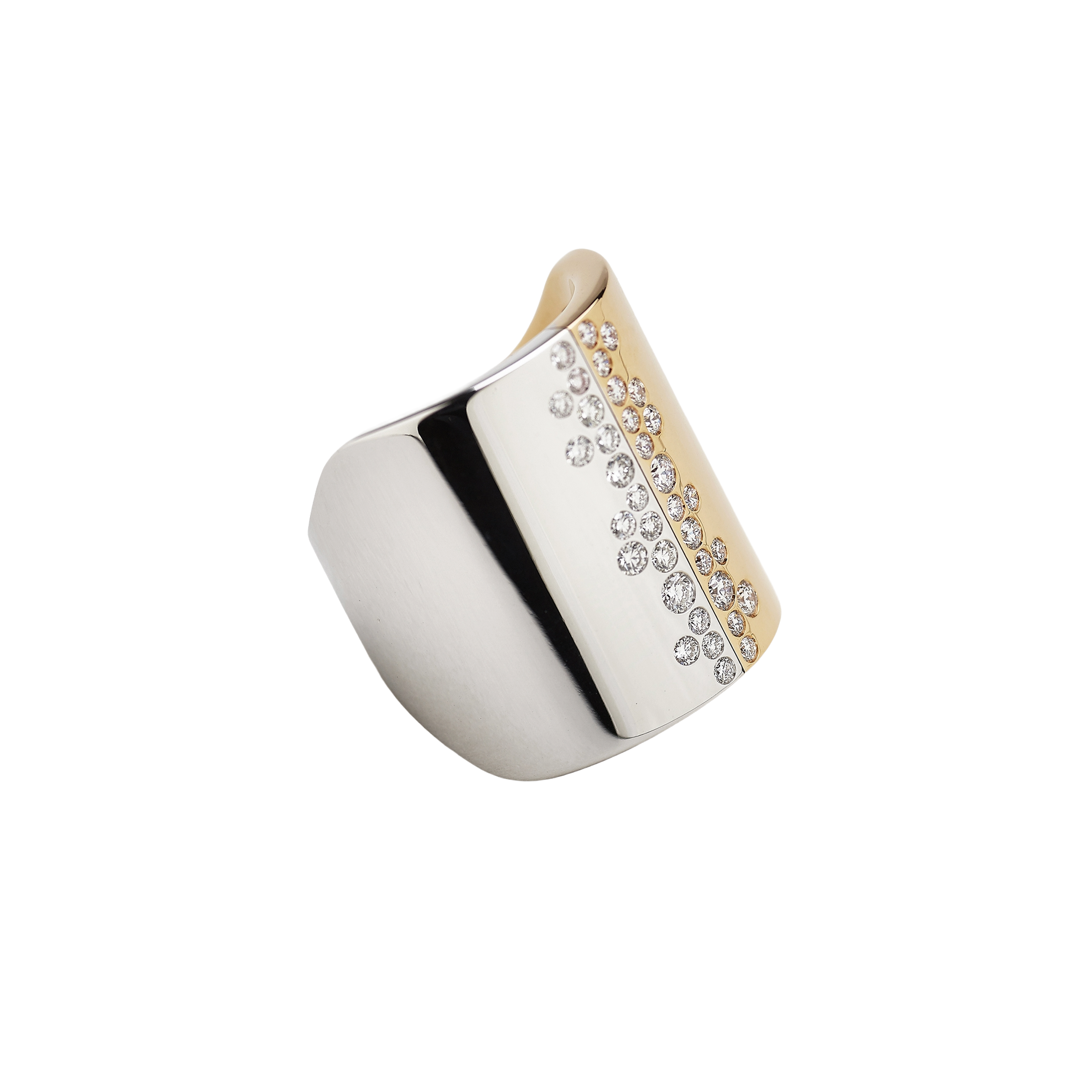 pink and white gold with diamonds ring